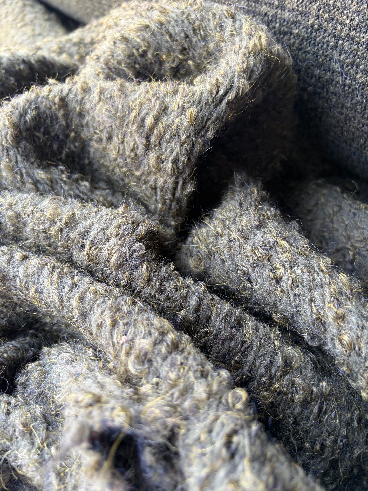 TODD 016 dark green bouclé wool with mohair coat fabric