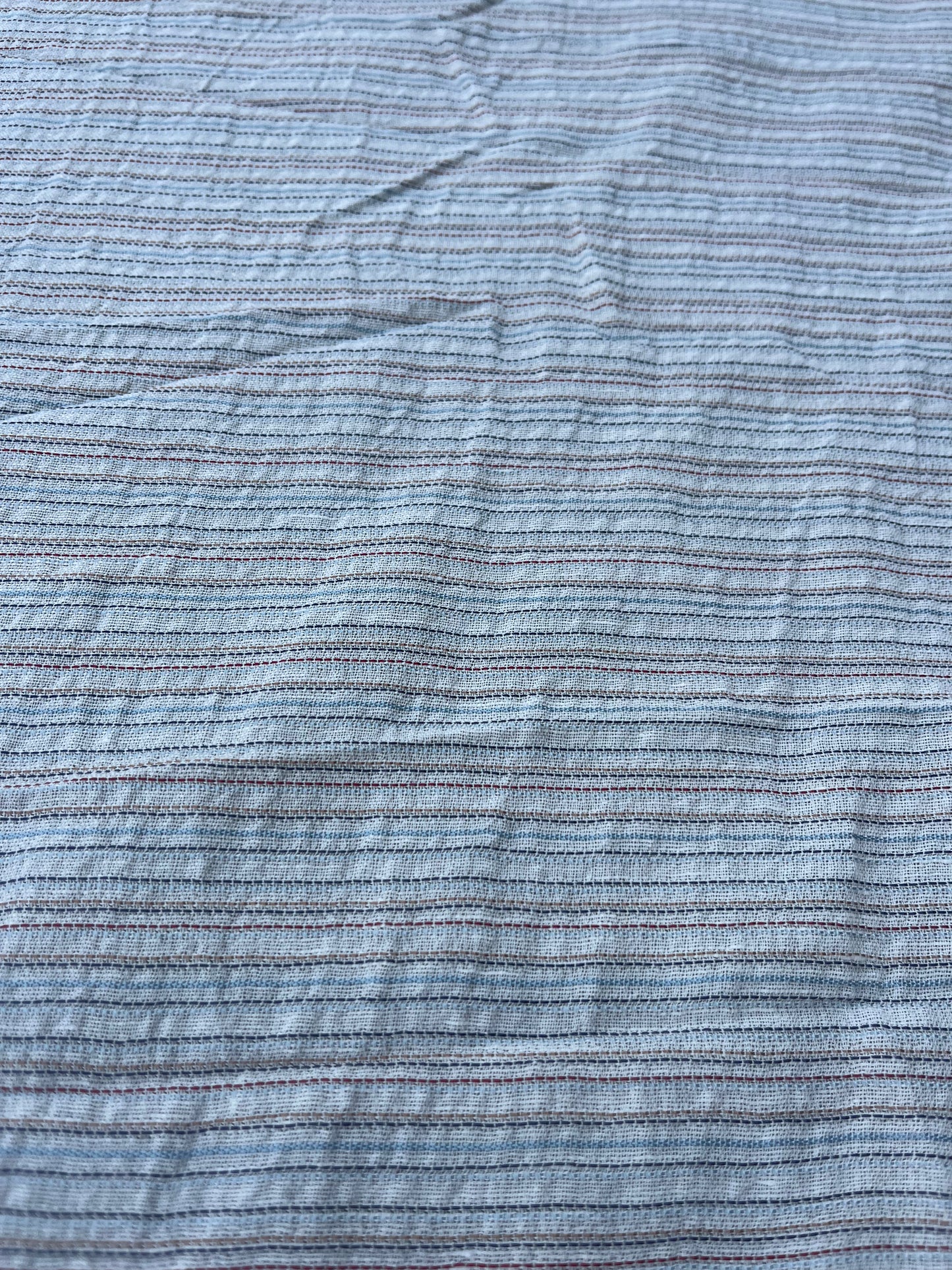 RW 222 stripes cotton/linen ecru/red/blue