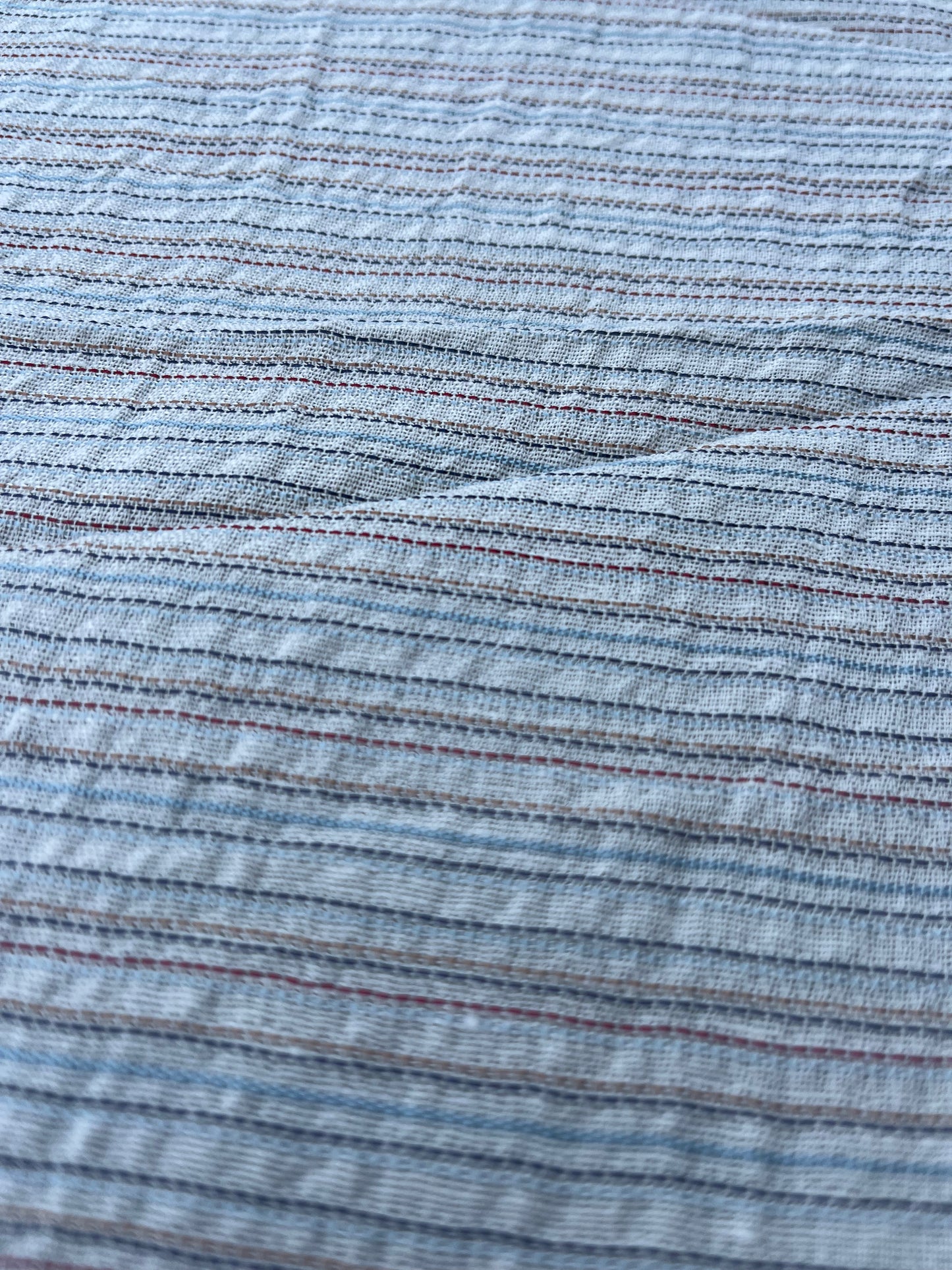 RW 222 stripes cotton/linen ecru/red/blue