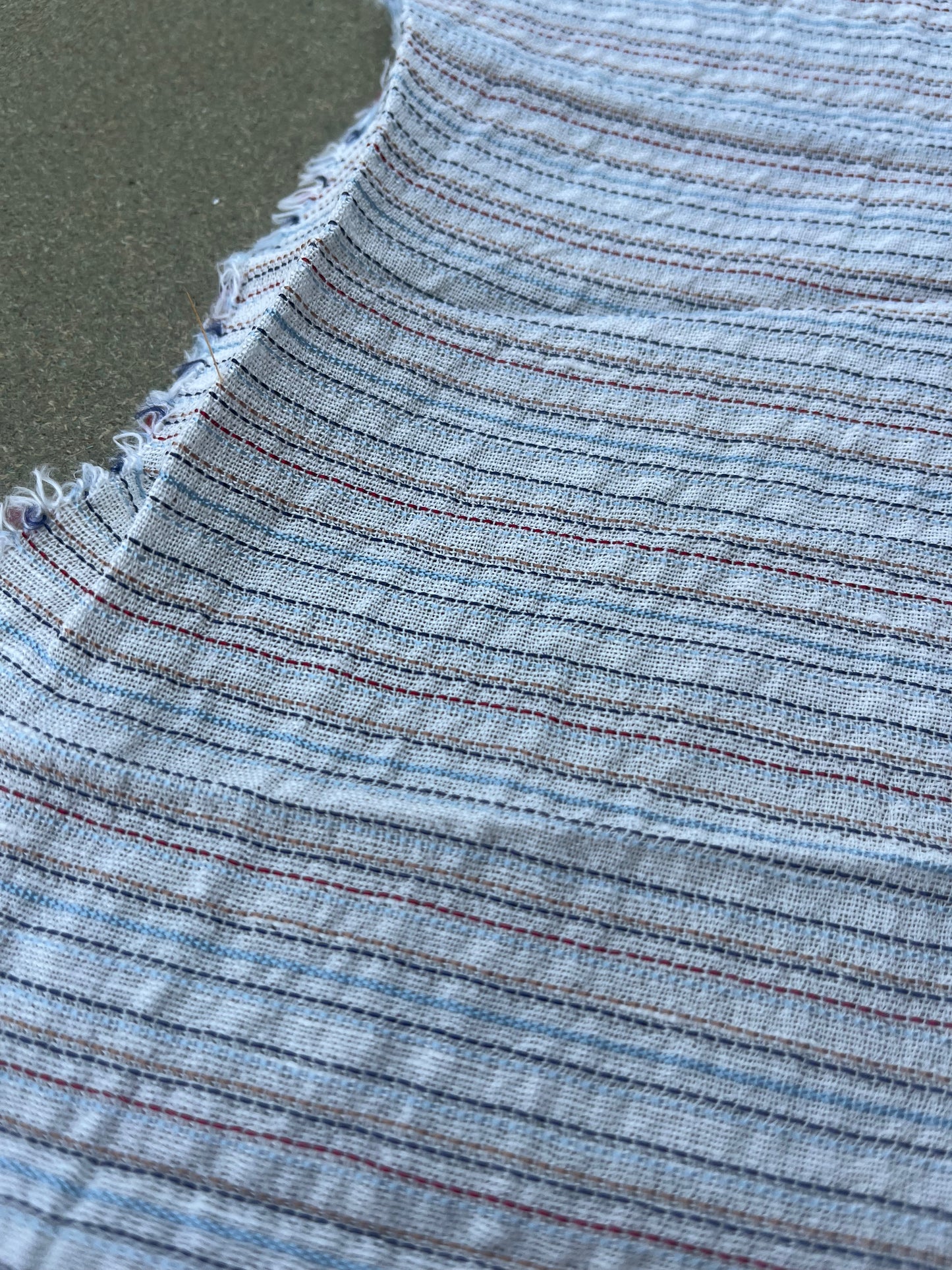 RW 222 stripes cotton/linen ecru/red/blue