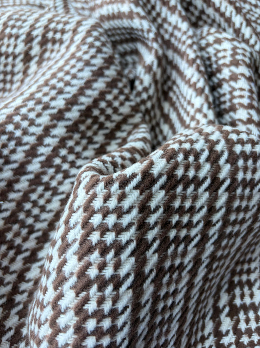 TODD 023 cognac/ecru Prince of Wales checkered heavy cotton