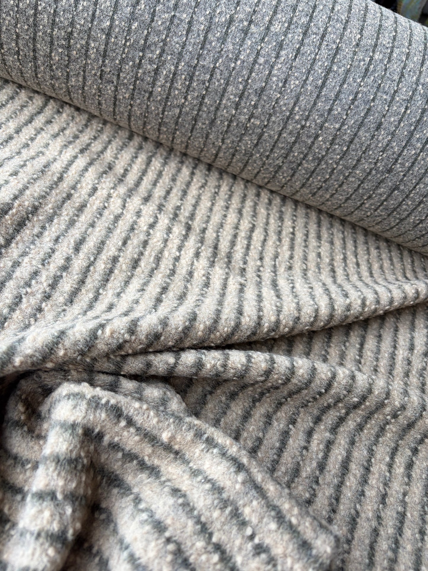 TODD 024 camel/brown striped heavy boiled wool