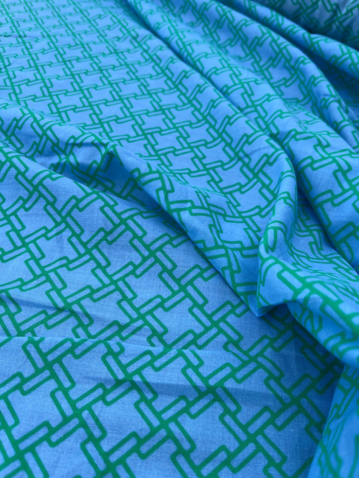 RW 229 viscose fibrane blue/green design