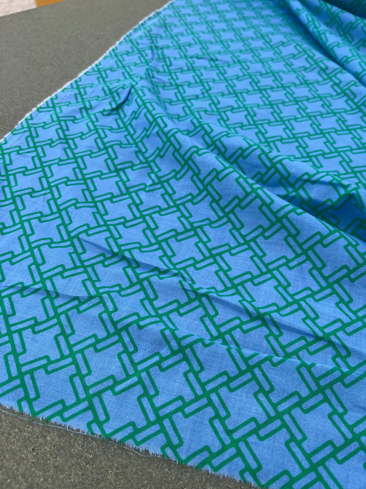 RW 229 viscose fibrane blue/green design