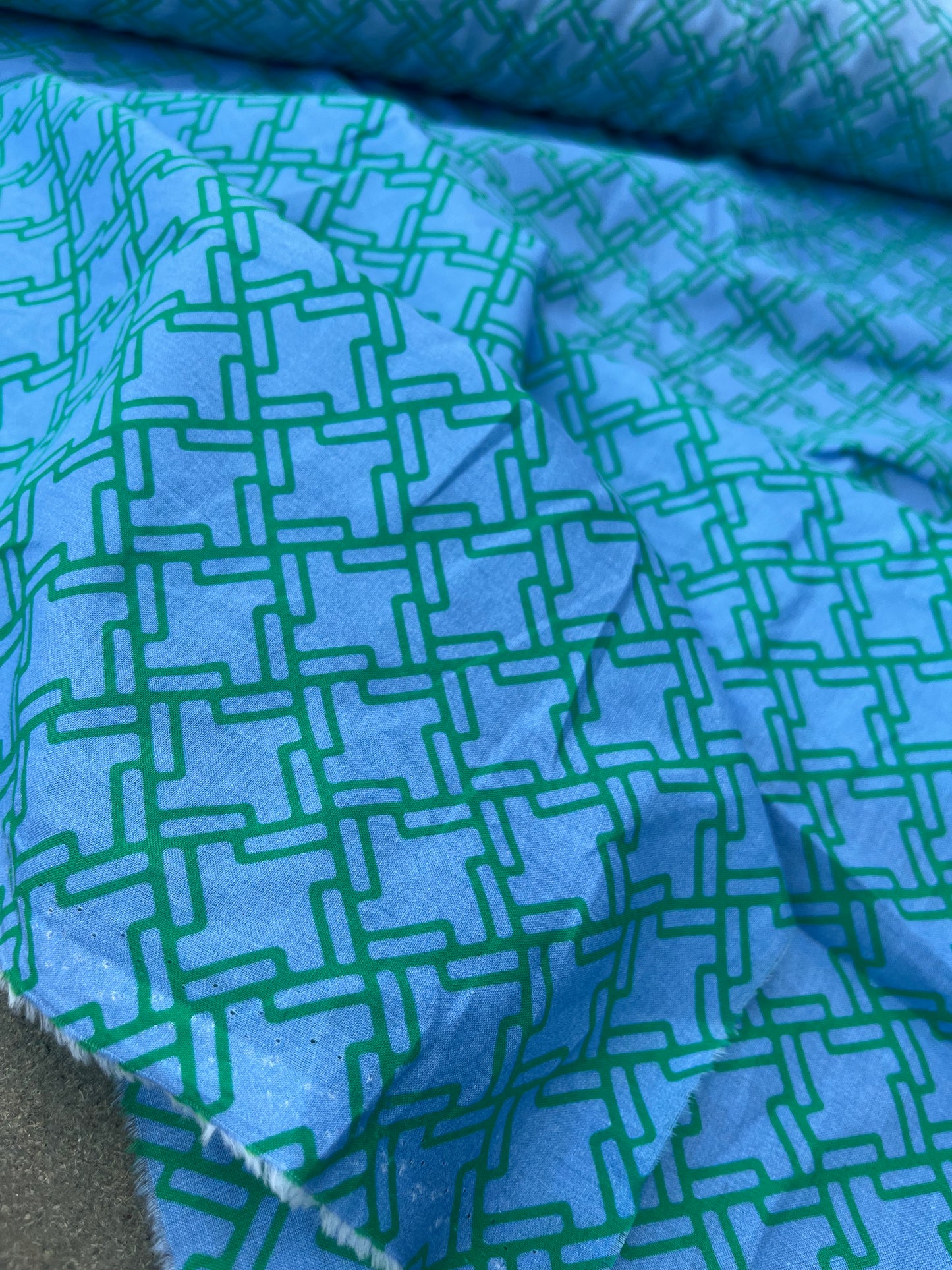 RW 229 viscose fibrane blue/green design
