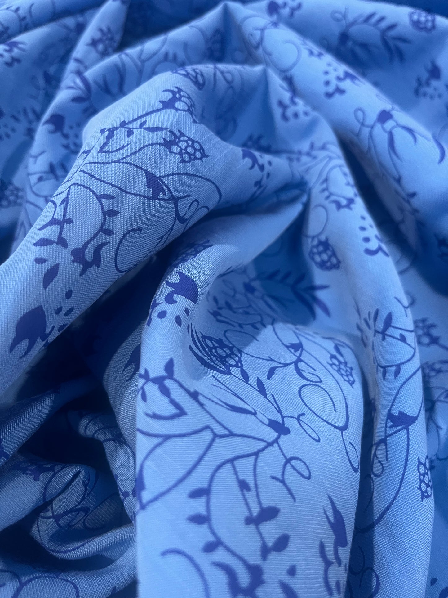 B01 colette 007 viscose blue/blue small flowers print