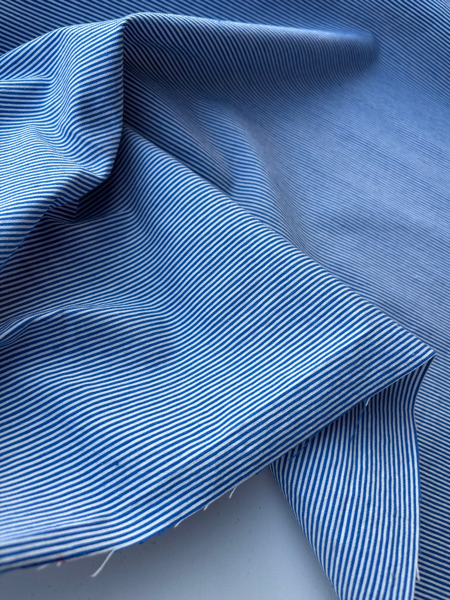 NED 001 cobalt/white cotton pinstripe