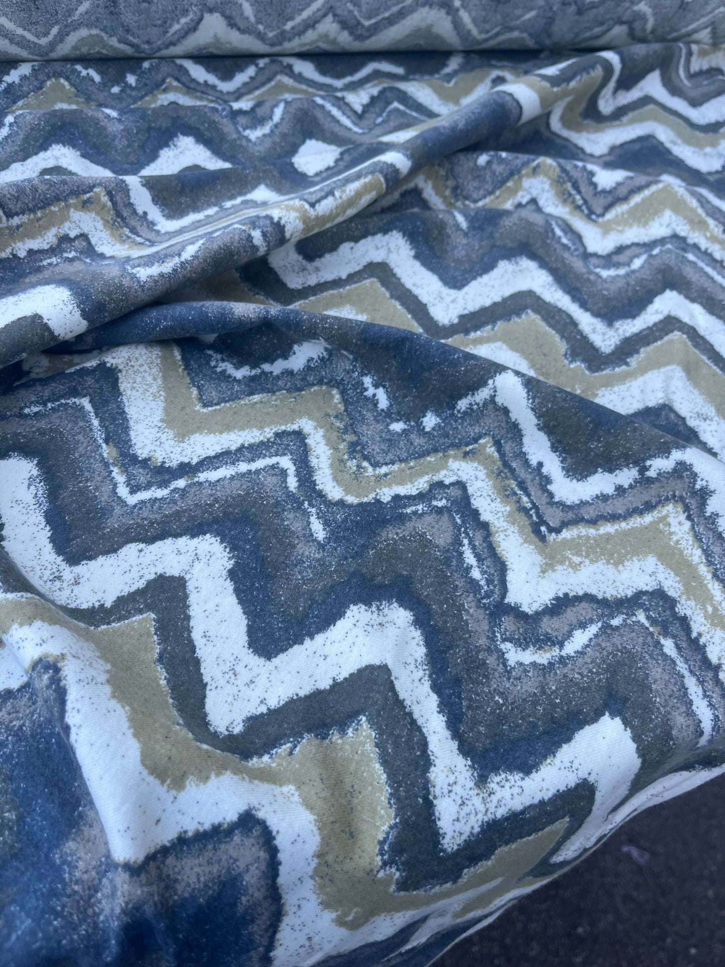 LAZARUS 013 flanel cotton/viscose green zig-zag