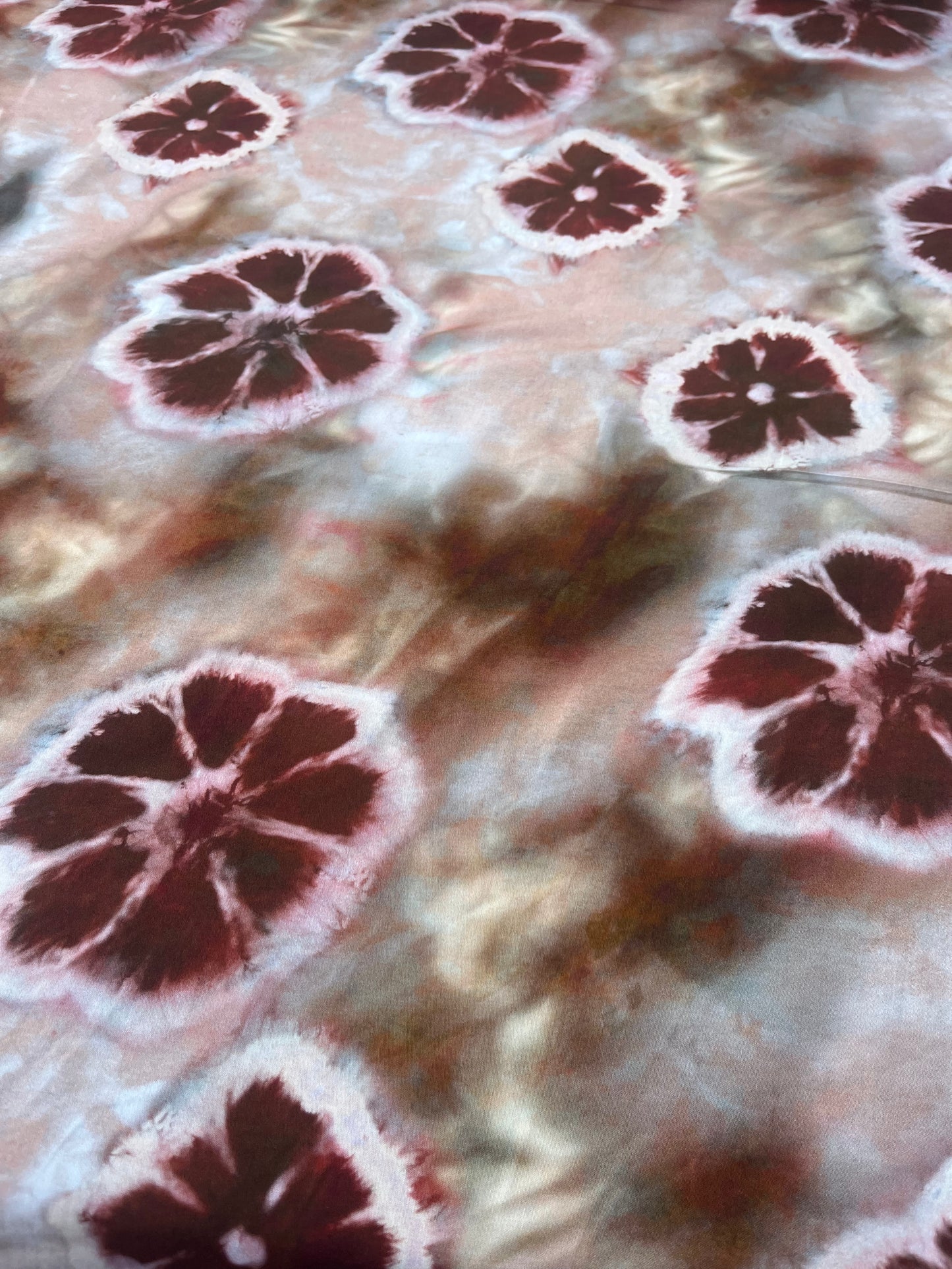 LAZARUS 016 viscose satin tie-dye flowers