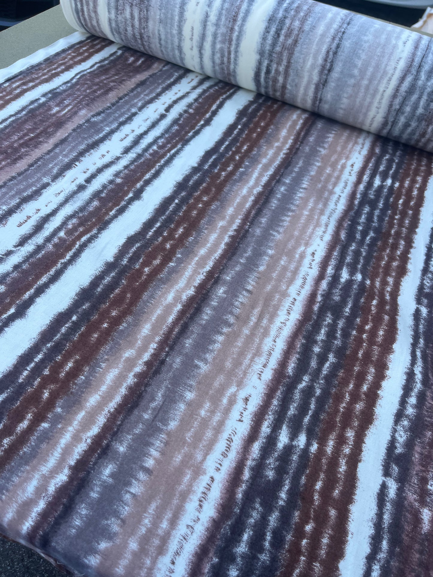LAZARUS 022 flanel cotton/viscose brown stripe