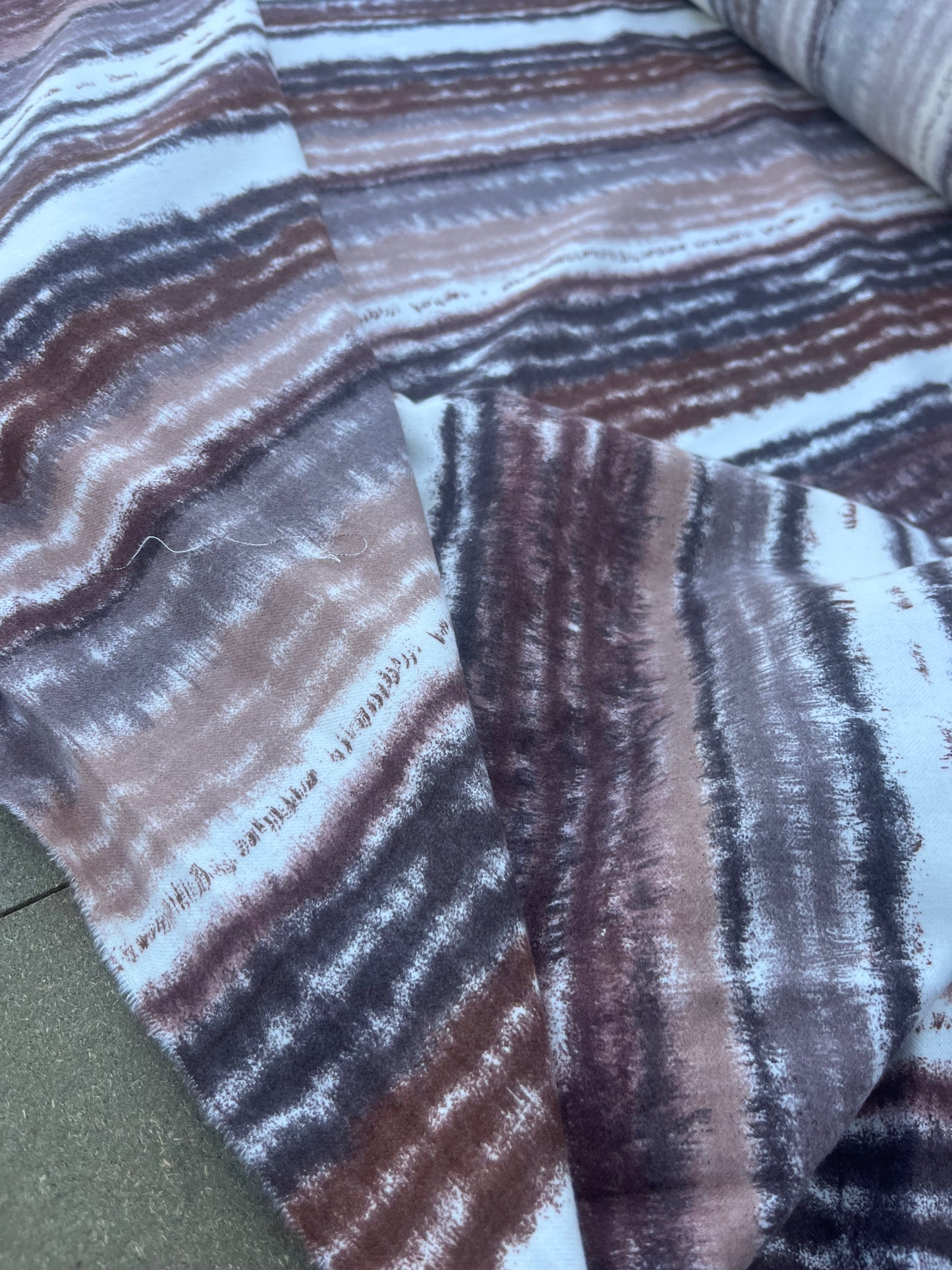 LAZARUS 022 flanel cotton/viscose brown stripe