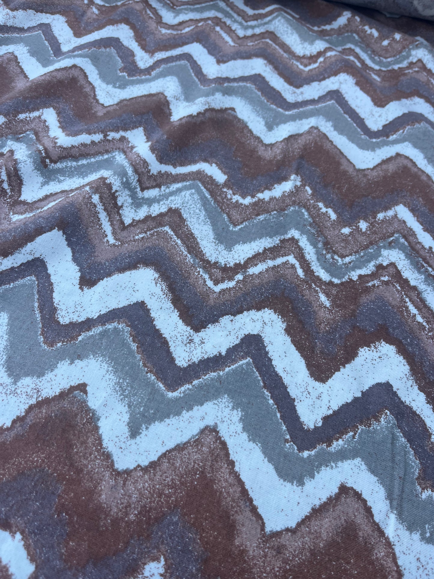 LAZARUS 023 flanel cotton/viscose brown zig-zag