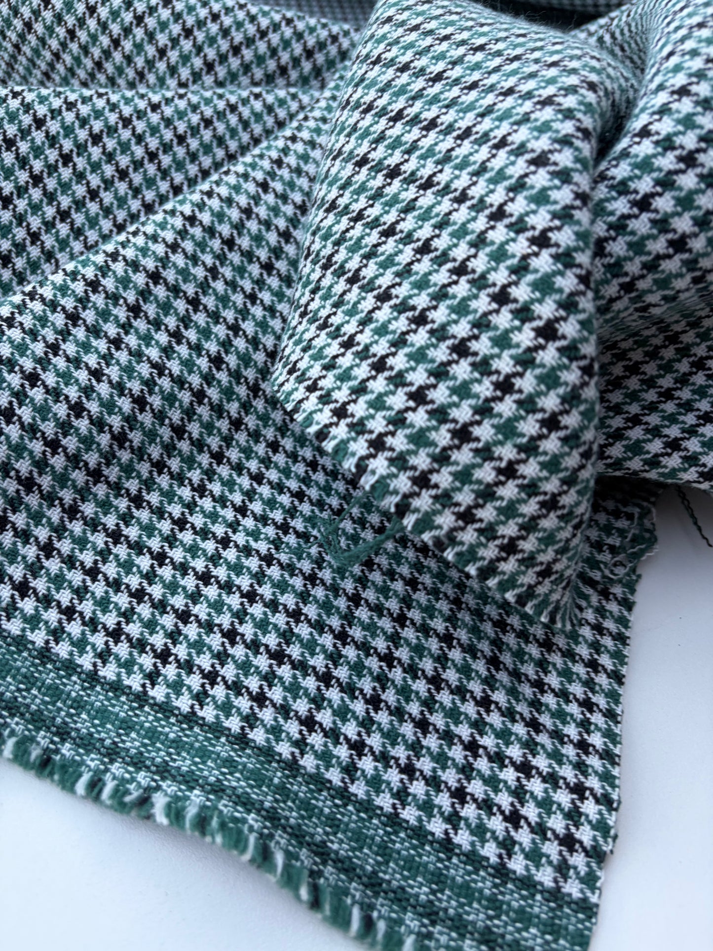 NED 019 green dogtooth heavy cotton double face