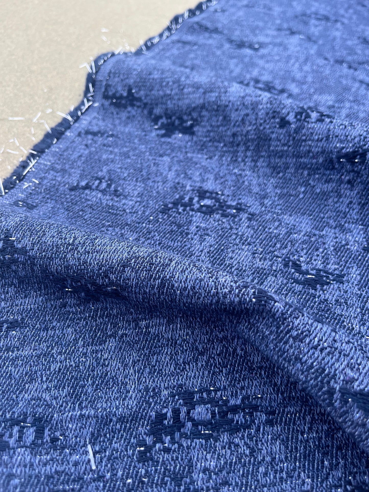 Hélène 005 cotton jacquard with lurex indigo/navy