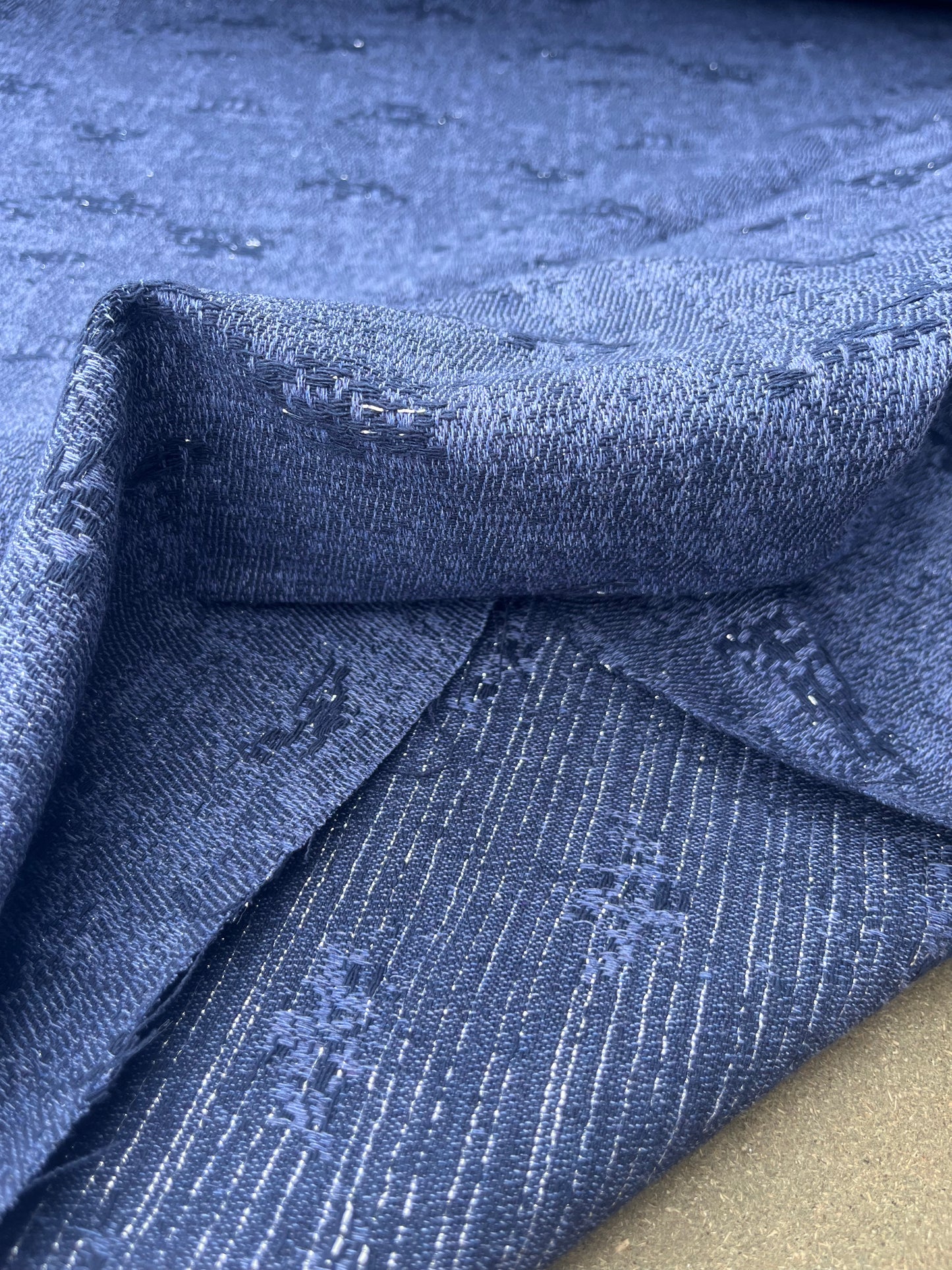 Hélène 005 cotton jacquard with lurex indigo/navy