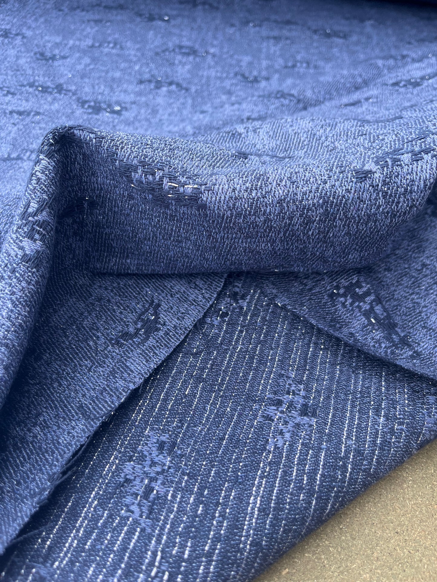 Hélène 005 cotton jacquard with lurex indigo/navy