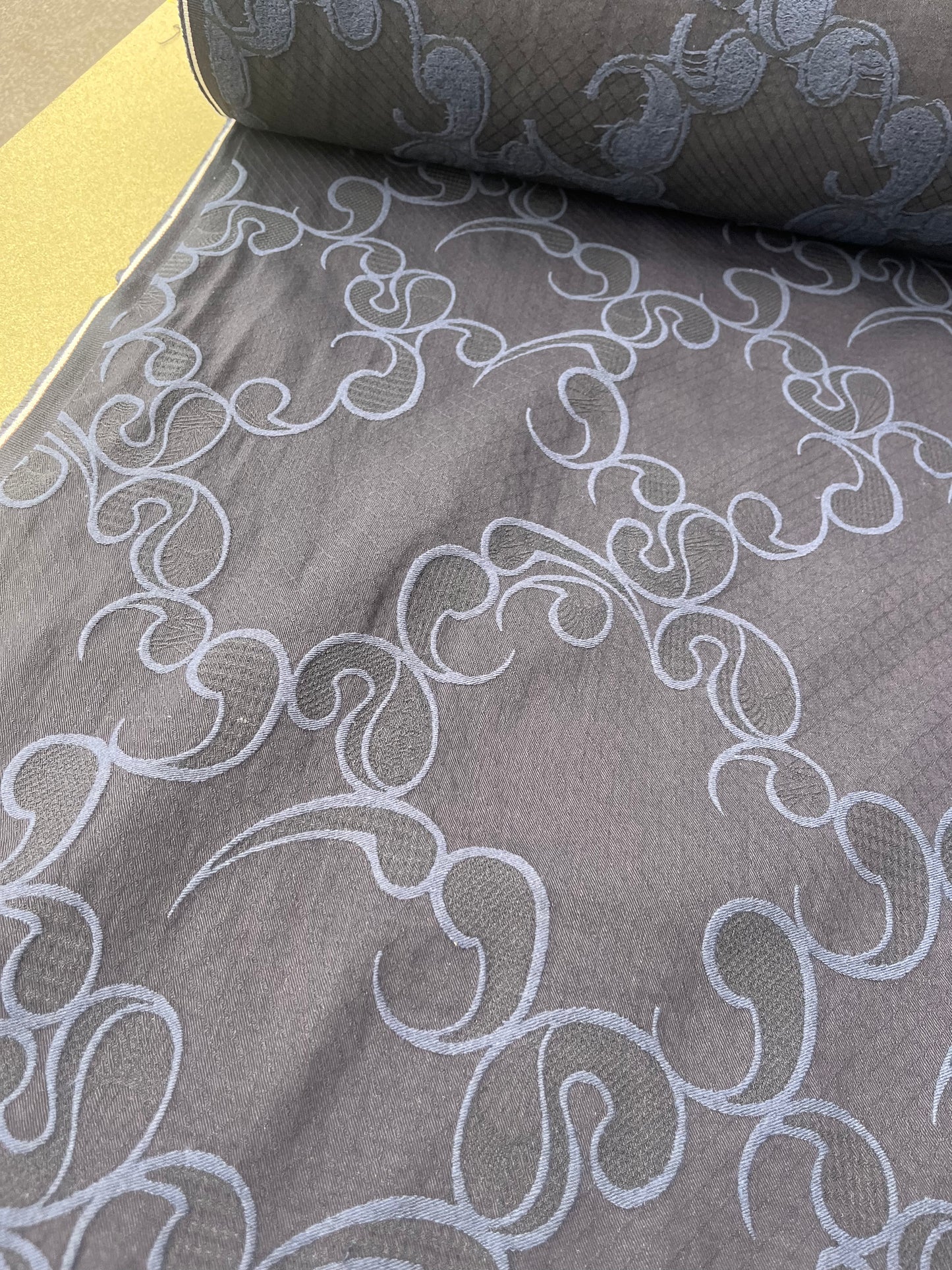 Hélène 008 cotton stretch jacquard navy/indigo