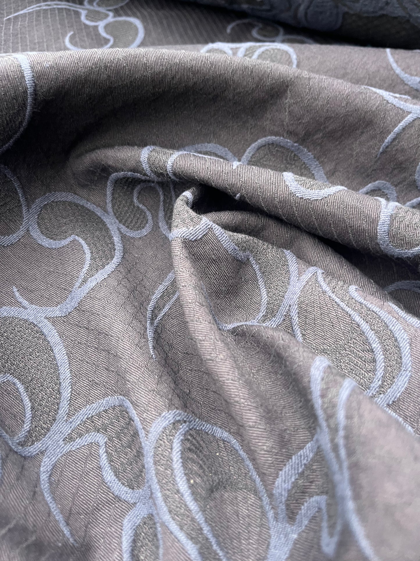 Hélène 008 cotton stretch jacquard navy/indigo