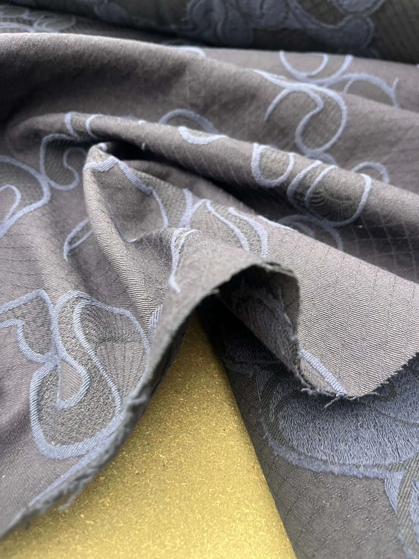Hélène 008 cotton stretch jacquard navy/indigo