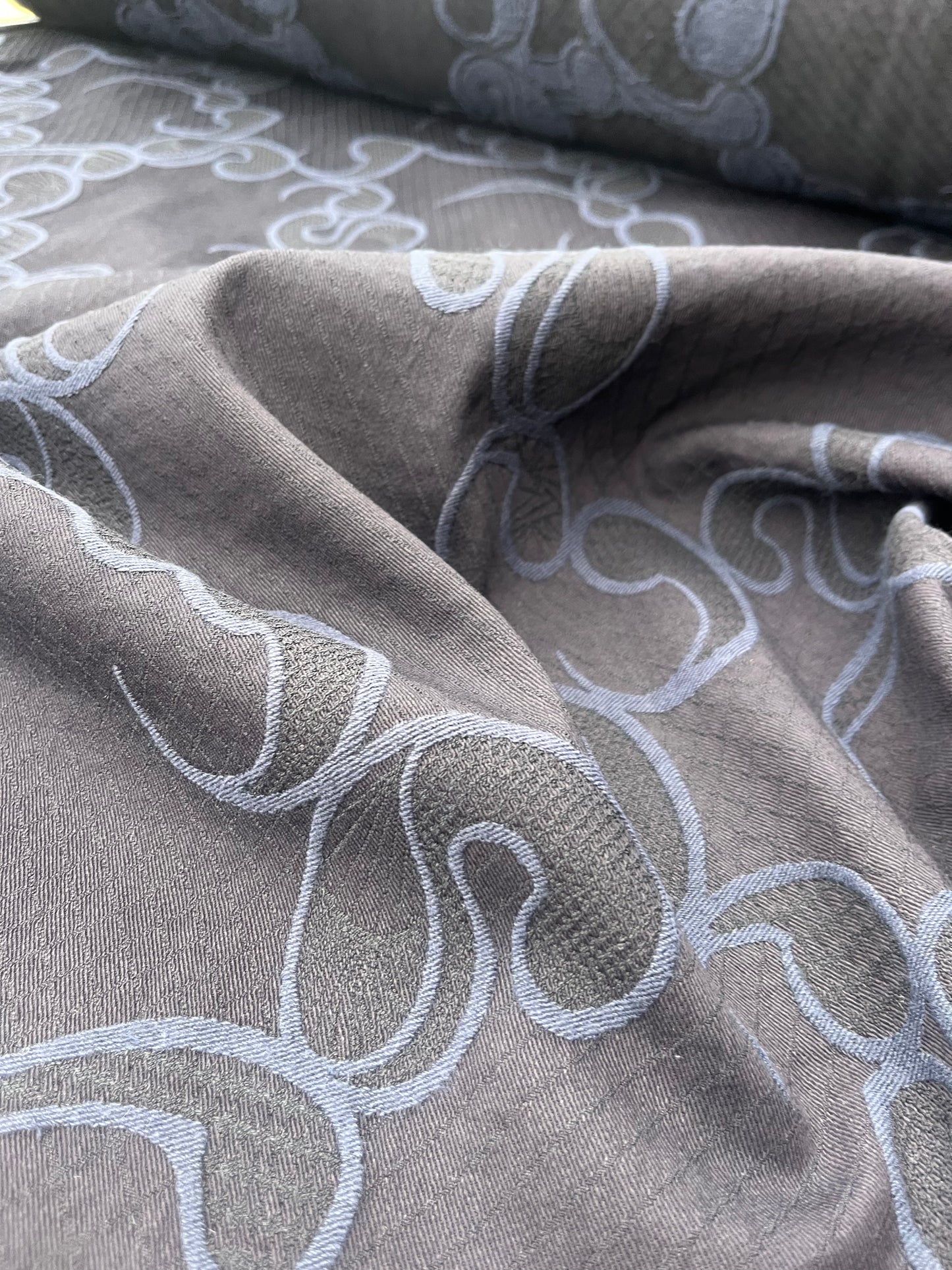Hélène 008 cotton stretch jacquard navy/indigo