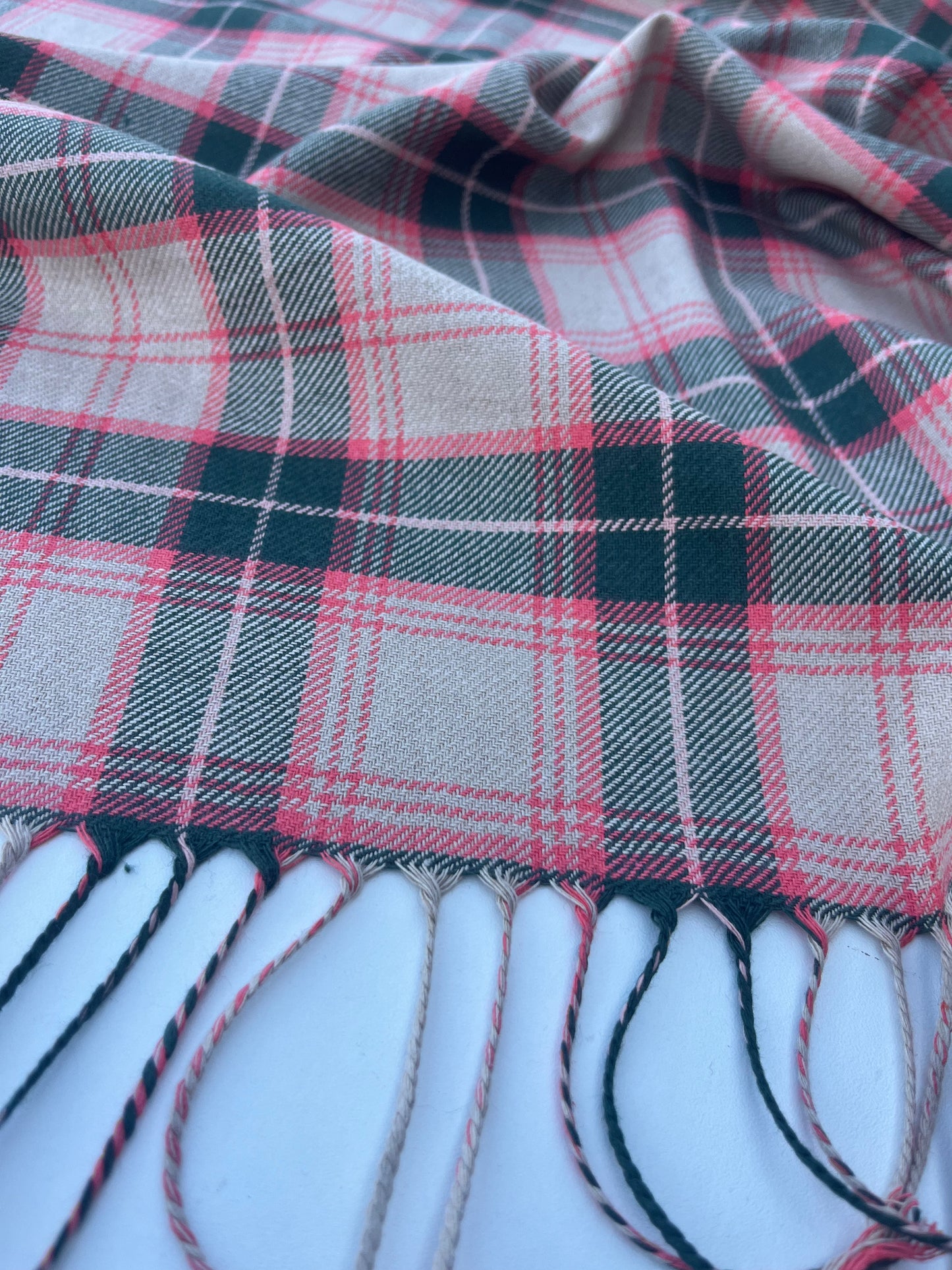 POLLY JANE 019 cotton check with fringes