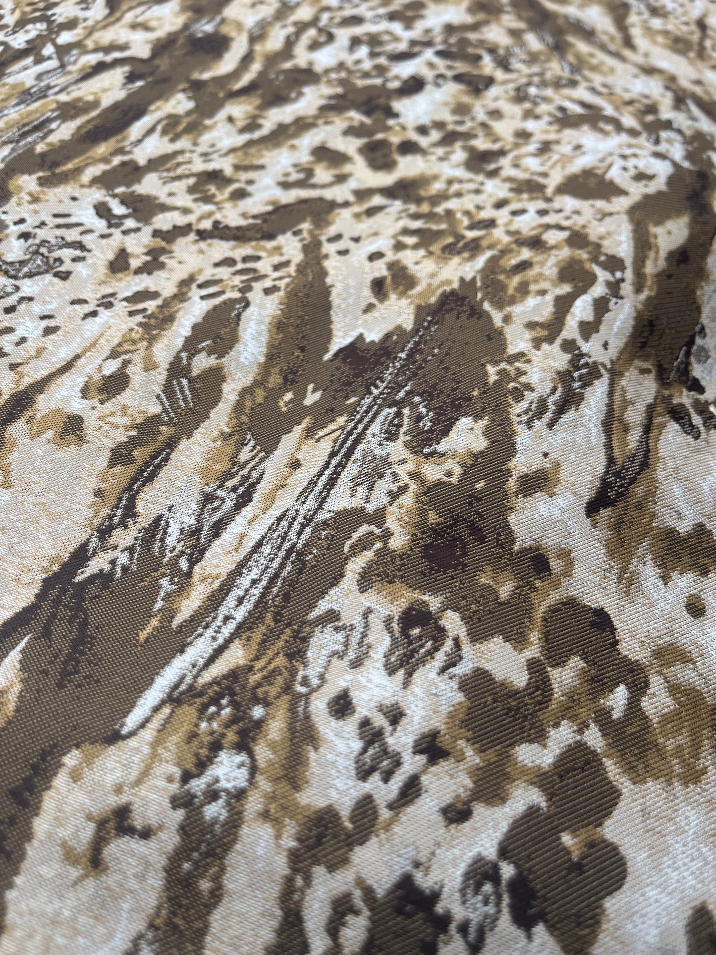 Hélène 016 jacquard with cotton brown/cognac camouflage style