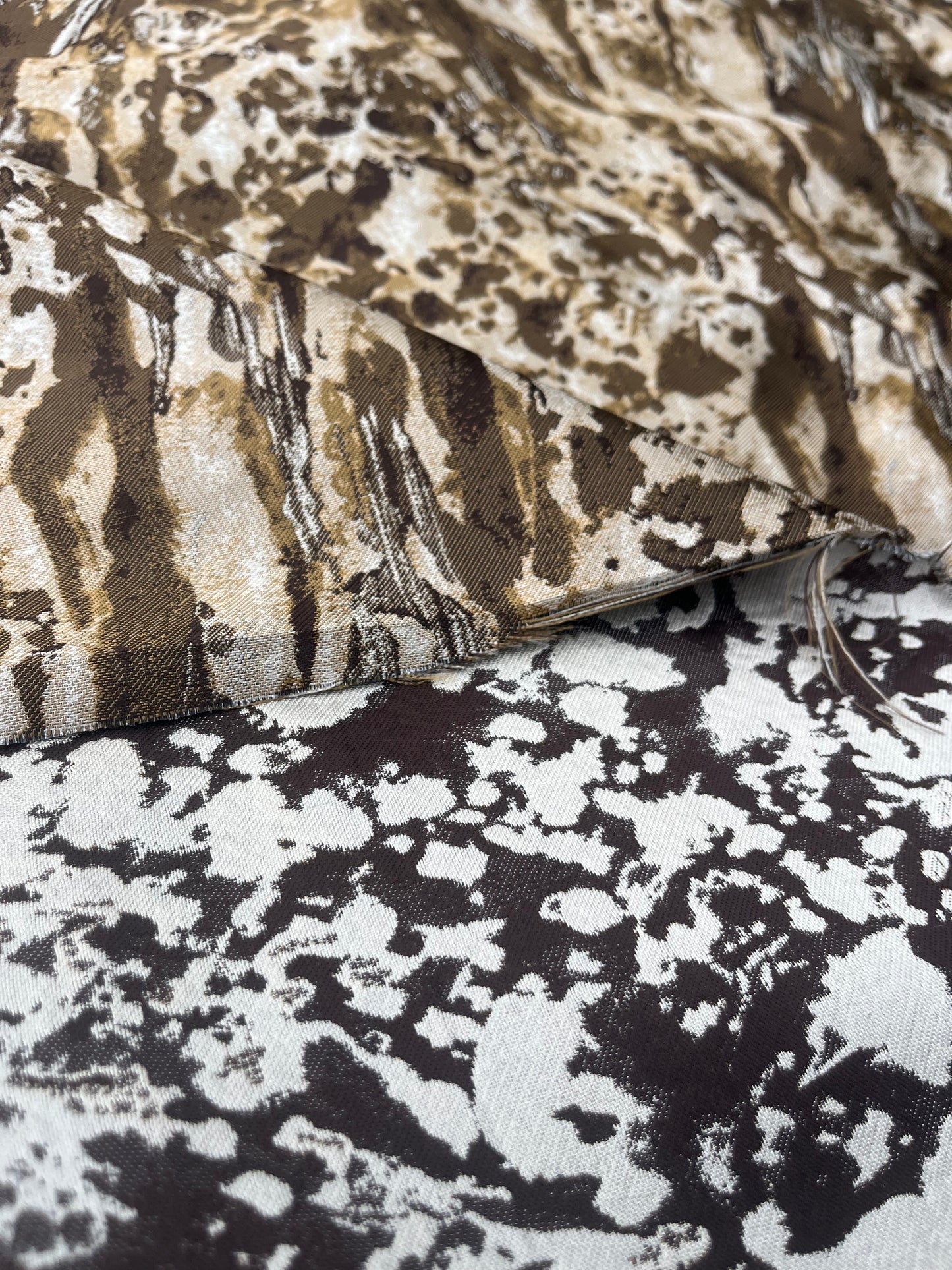 Hélène 016 jacquard with cotton brown/cognac camouflage style