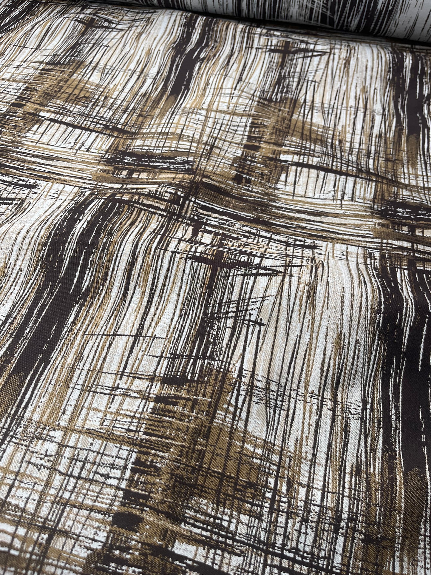Hélène 017 jacquard with cotton brown/cognac crossing lines