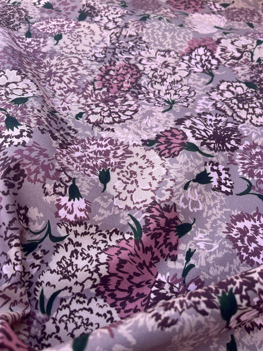 POLLY JANE 027 poplin stretch old pink flowers