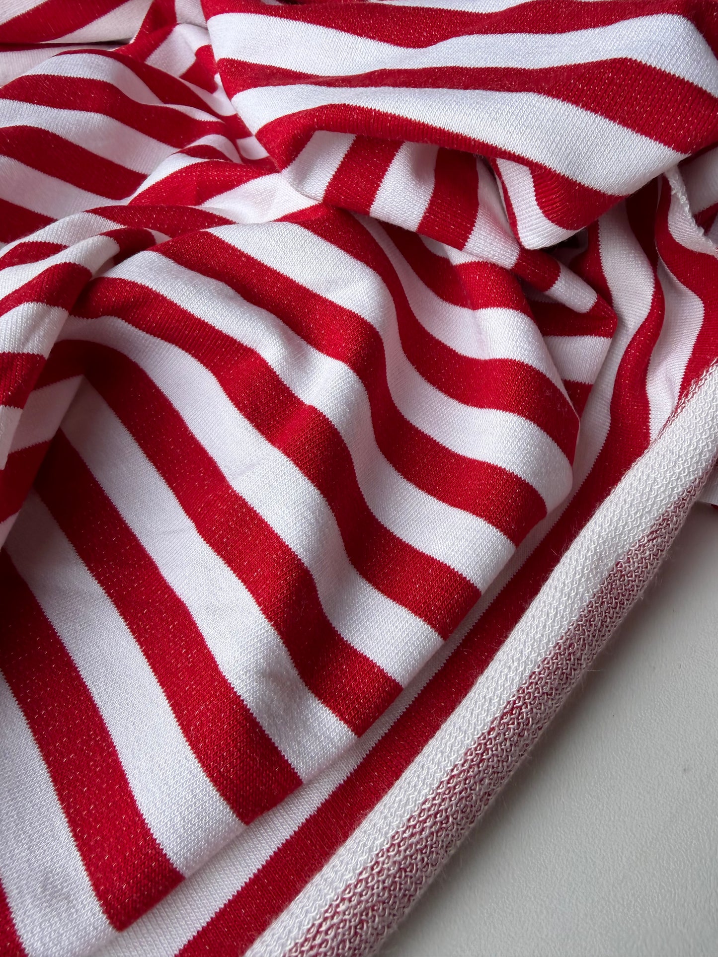 PC BRUCE 014 heavy viscose jersey stripes red/white