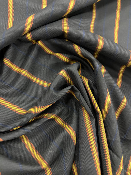 VIC 023 black striped stretch fabric