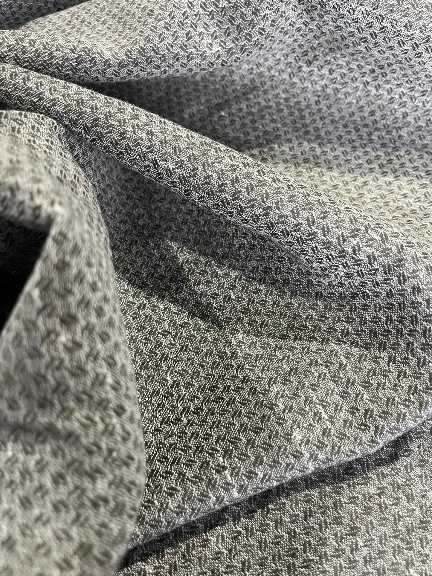 BAKU 013 midweight linen/cotton jacquard khaky