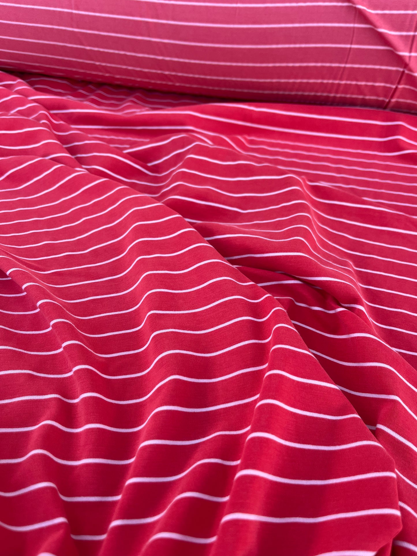 EUDINE 004 viscose jersey red stripes