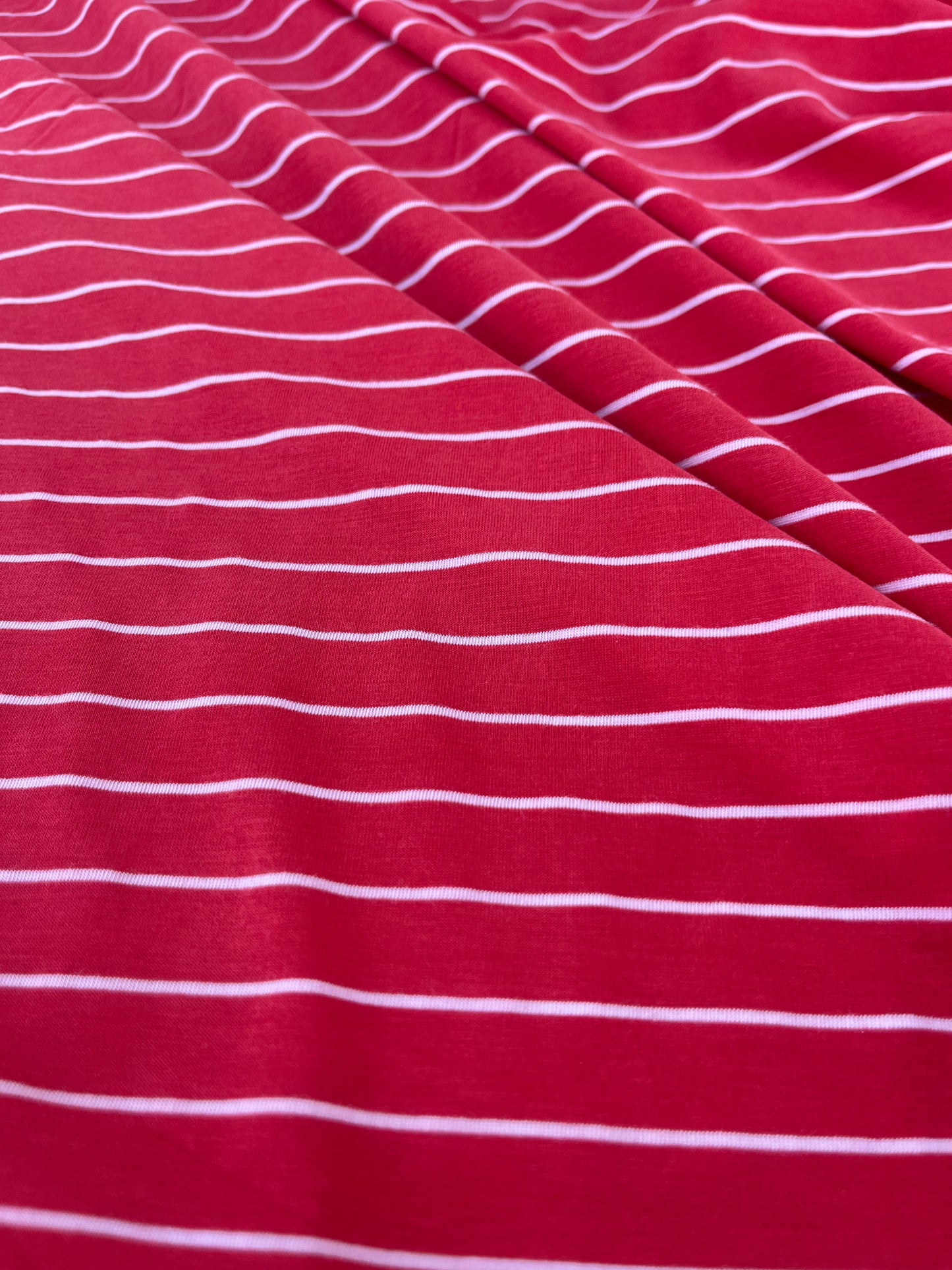 EUDINE 004 viscose jersey red stripes