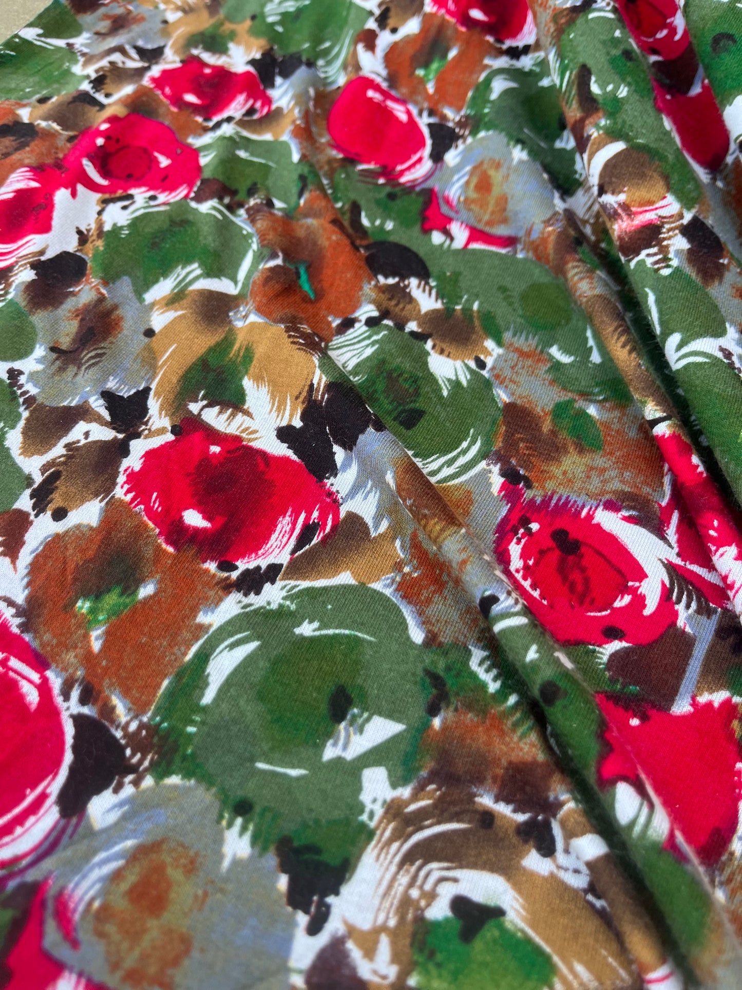 EUDINE 005 jersey viscose elasthane green print