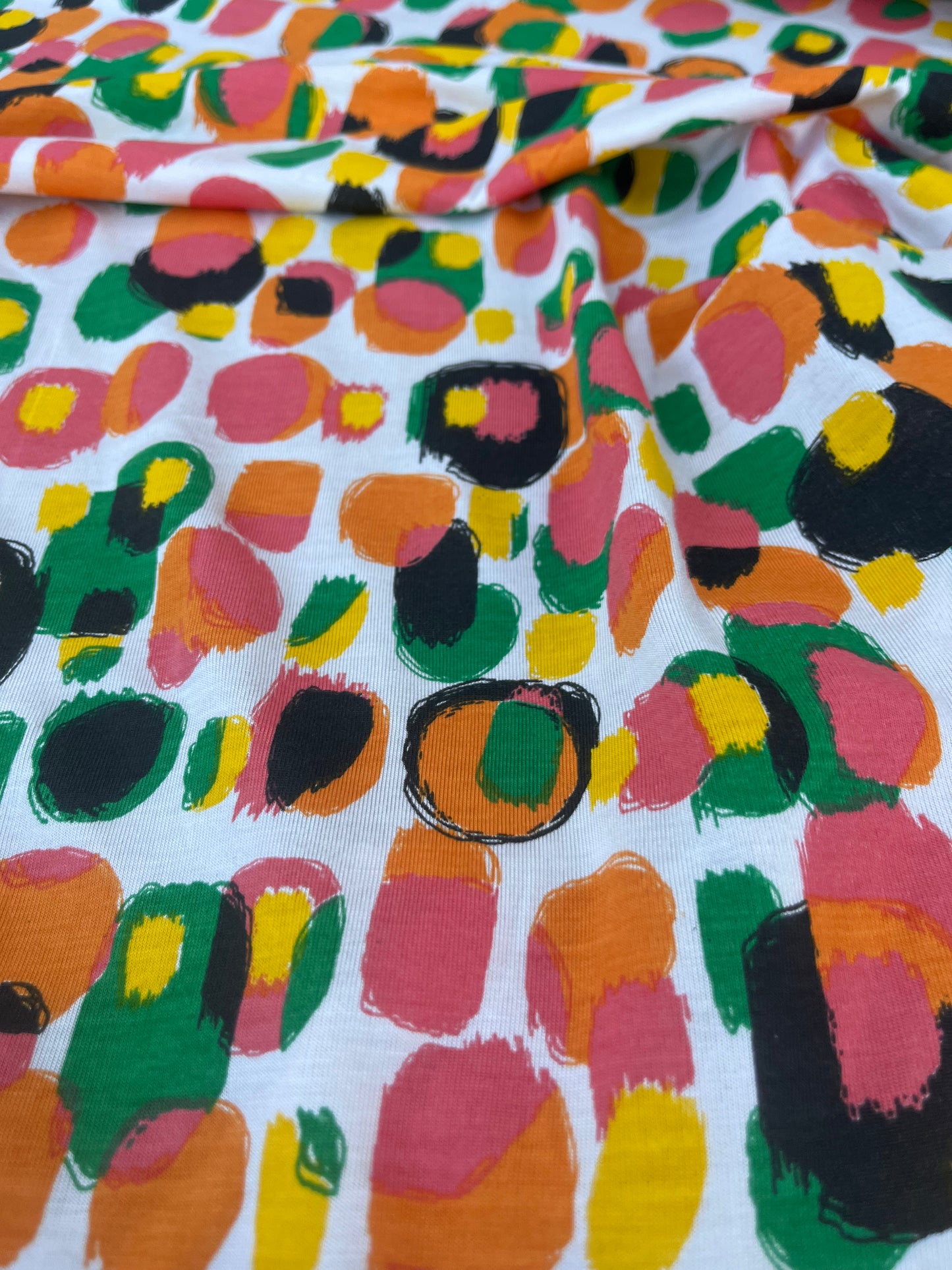 EUDINE 007 jersey viscose elasthane yellow/pink print