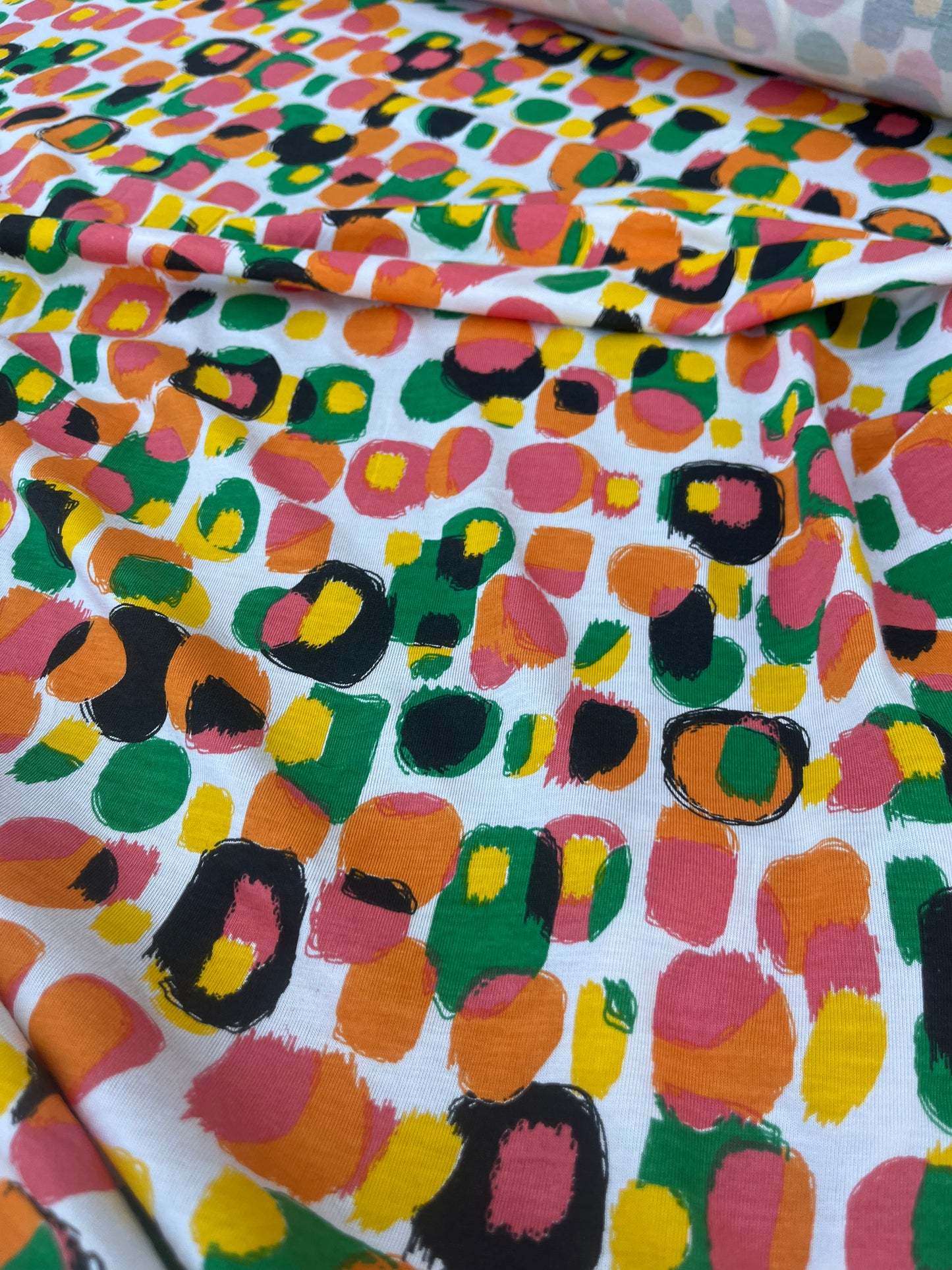 EUDINE 007 jersey viscose elasthane yellow/pink print
