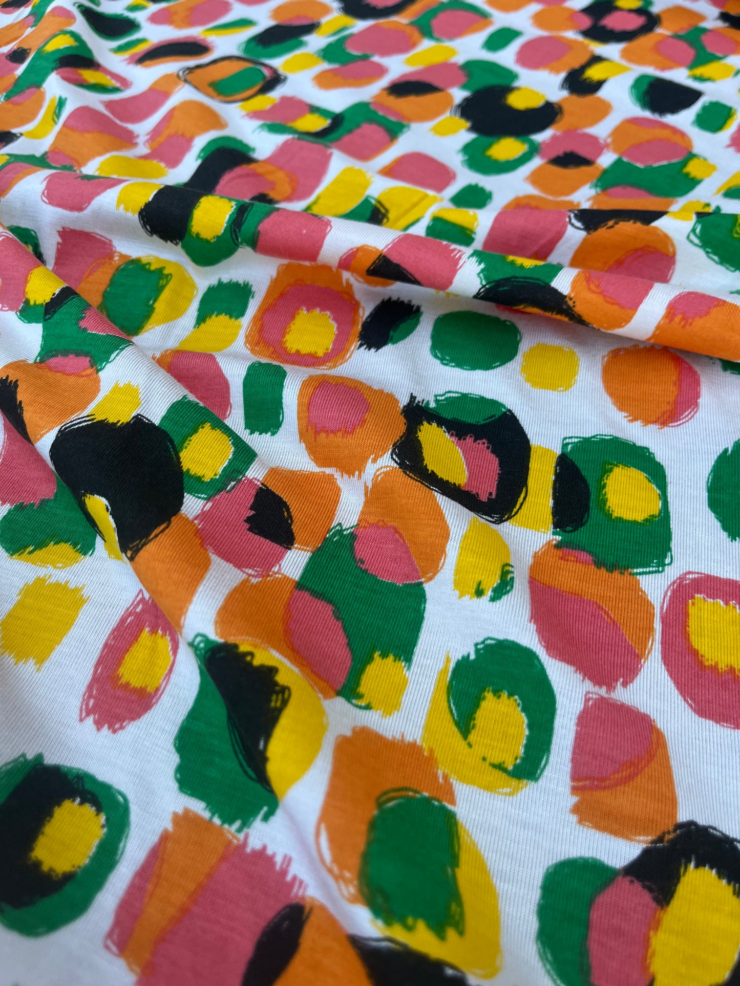 EUDINE 007 jersey viscose elasthane yellow/pink print