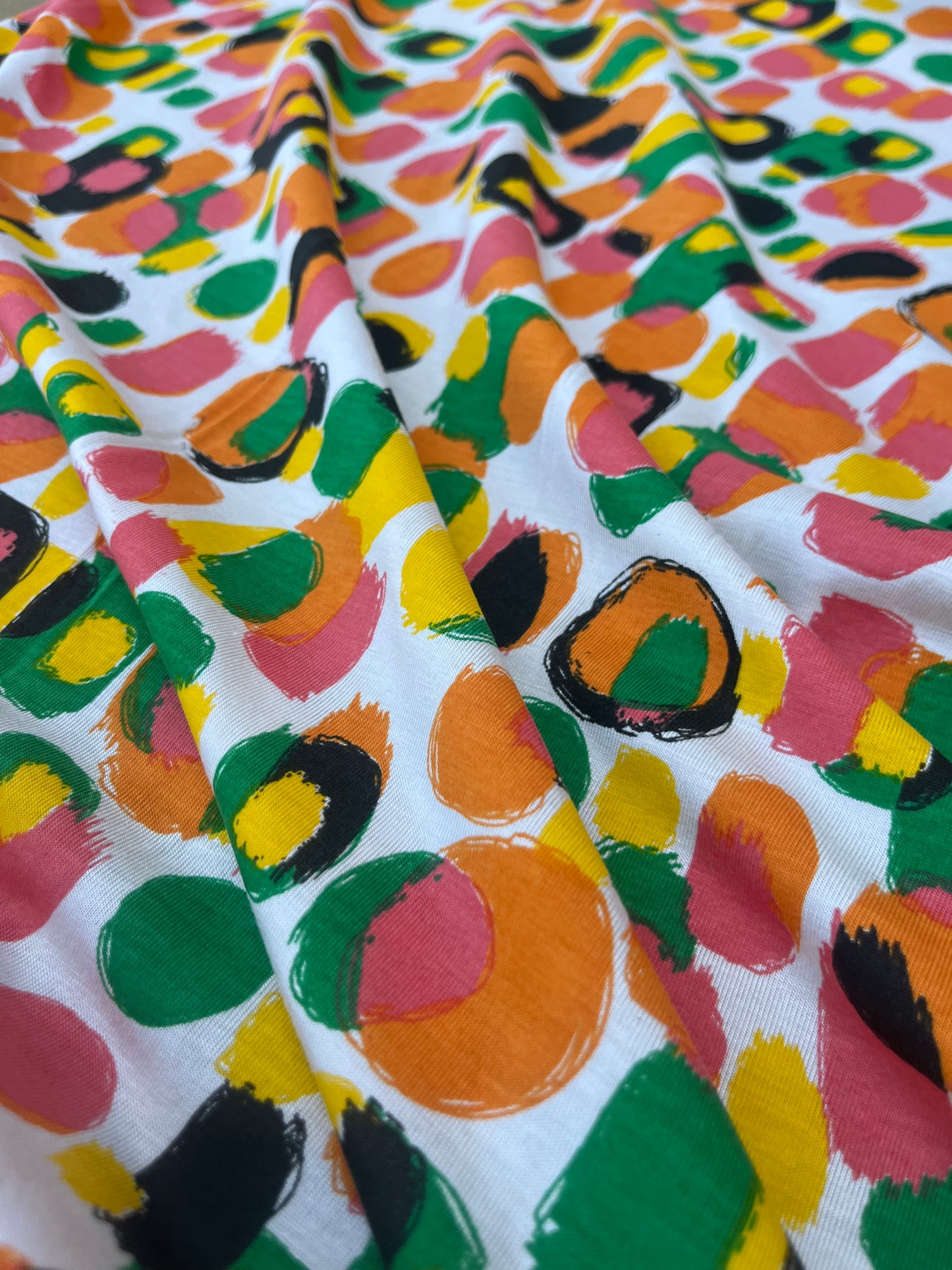 EUDINE 007 jersey viscose elasthane yellow/pink print