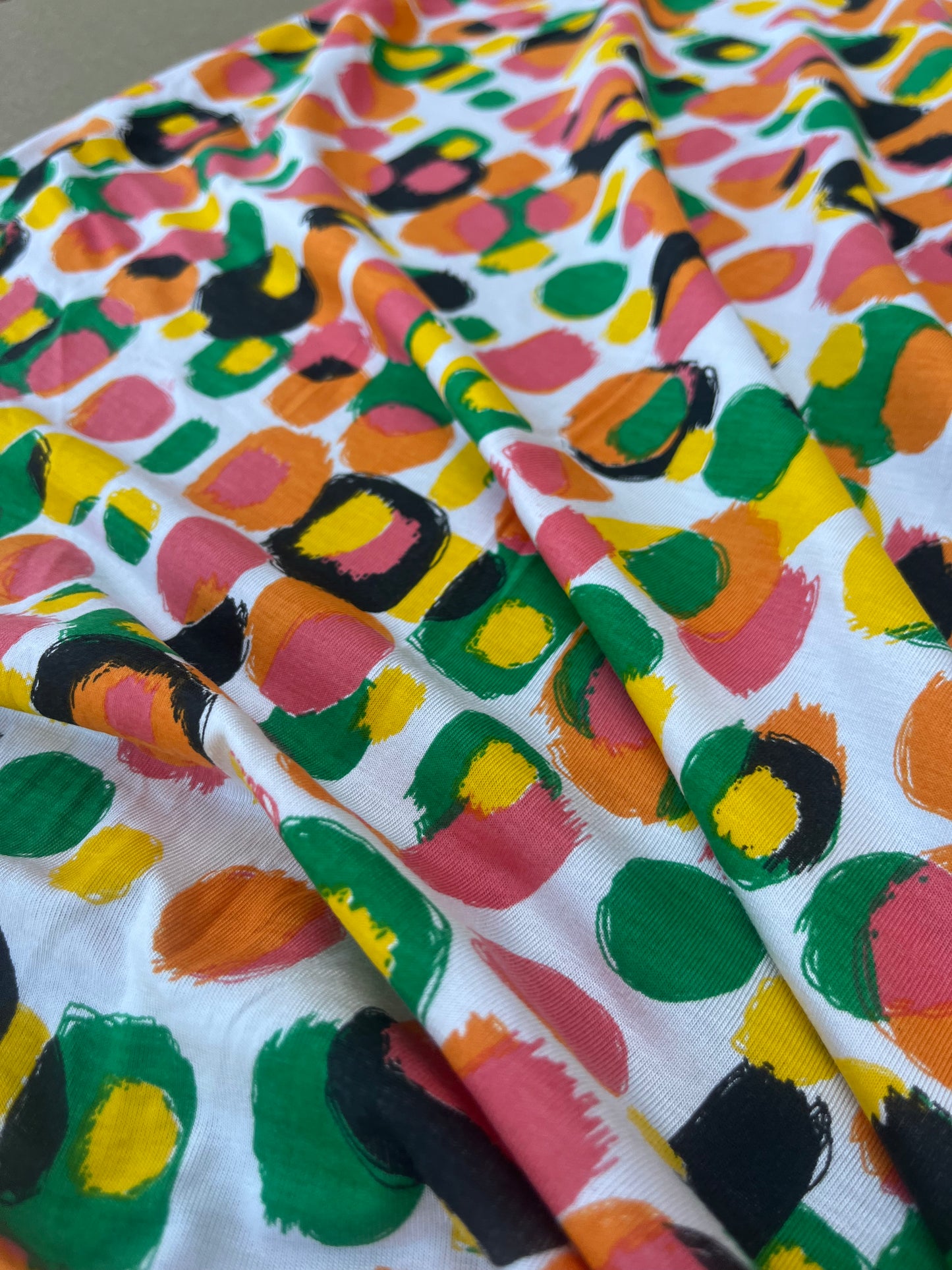 EUDINE 007 jersey viscose elasthane yellow/pink print