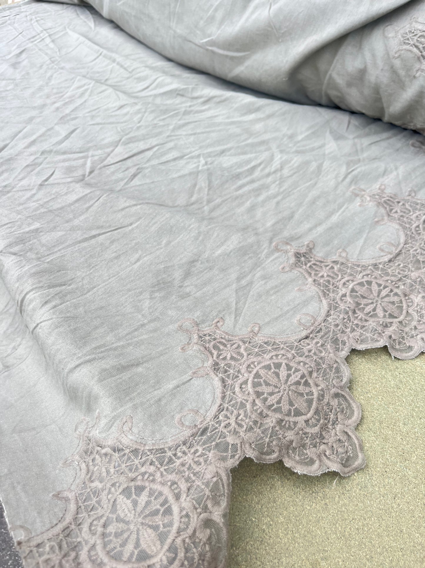 EUDINE 015 linen with embroidery khaky