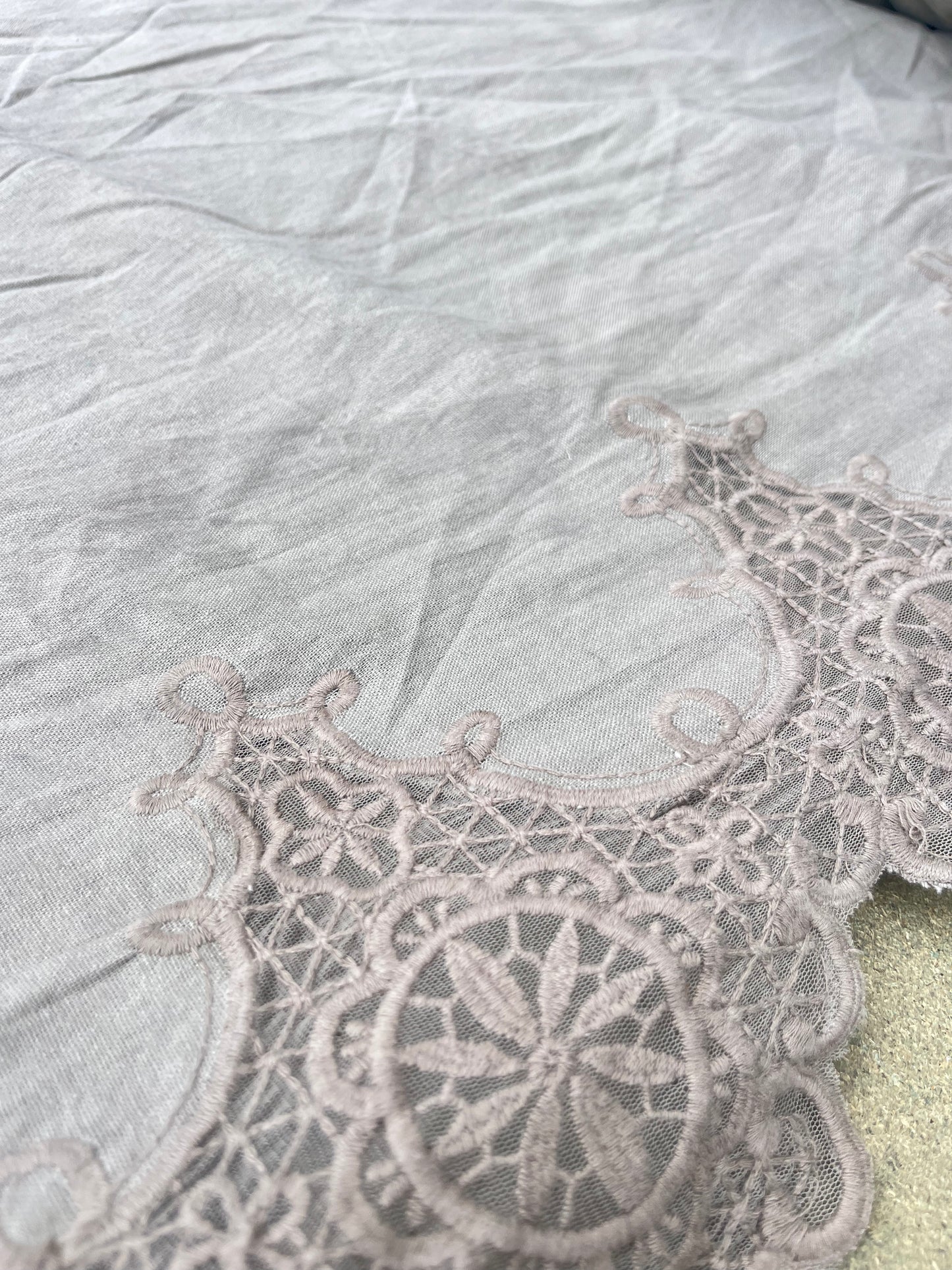EUDINE 015 linen with embroidery khaky