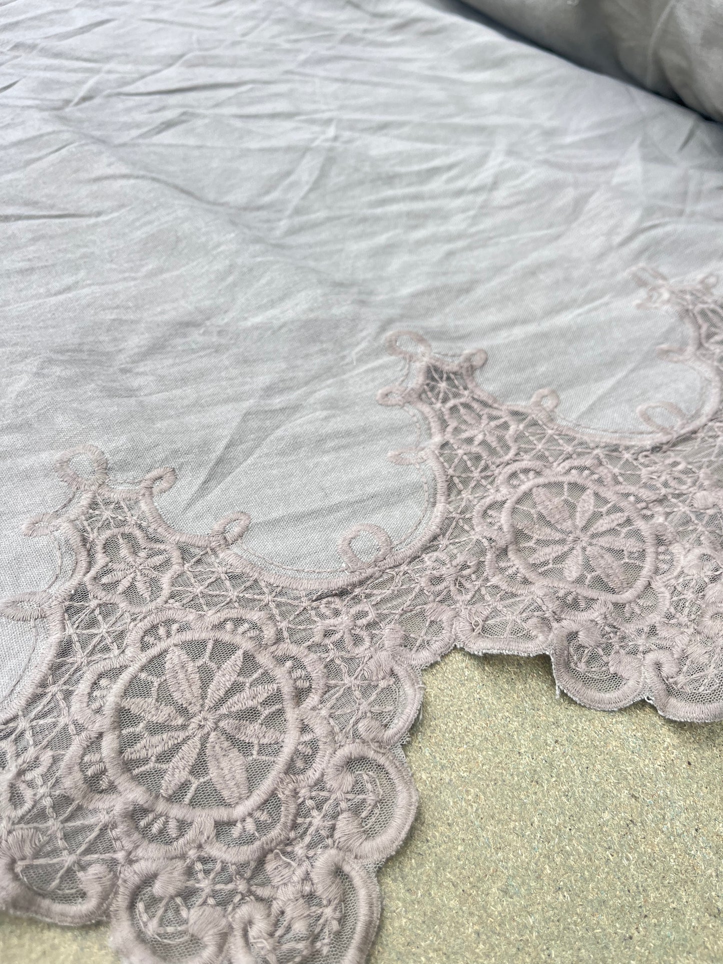 EUDINE 015 linen with embroidery khaky