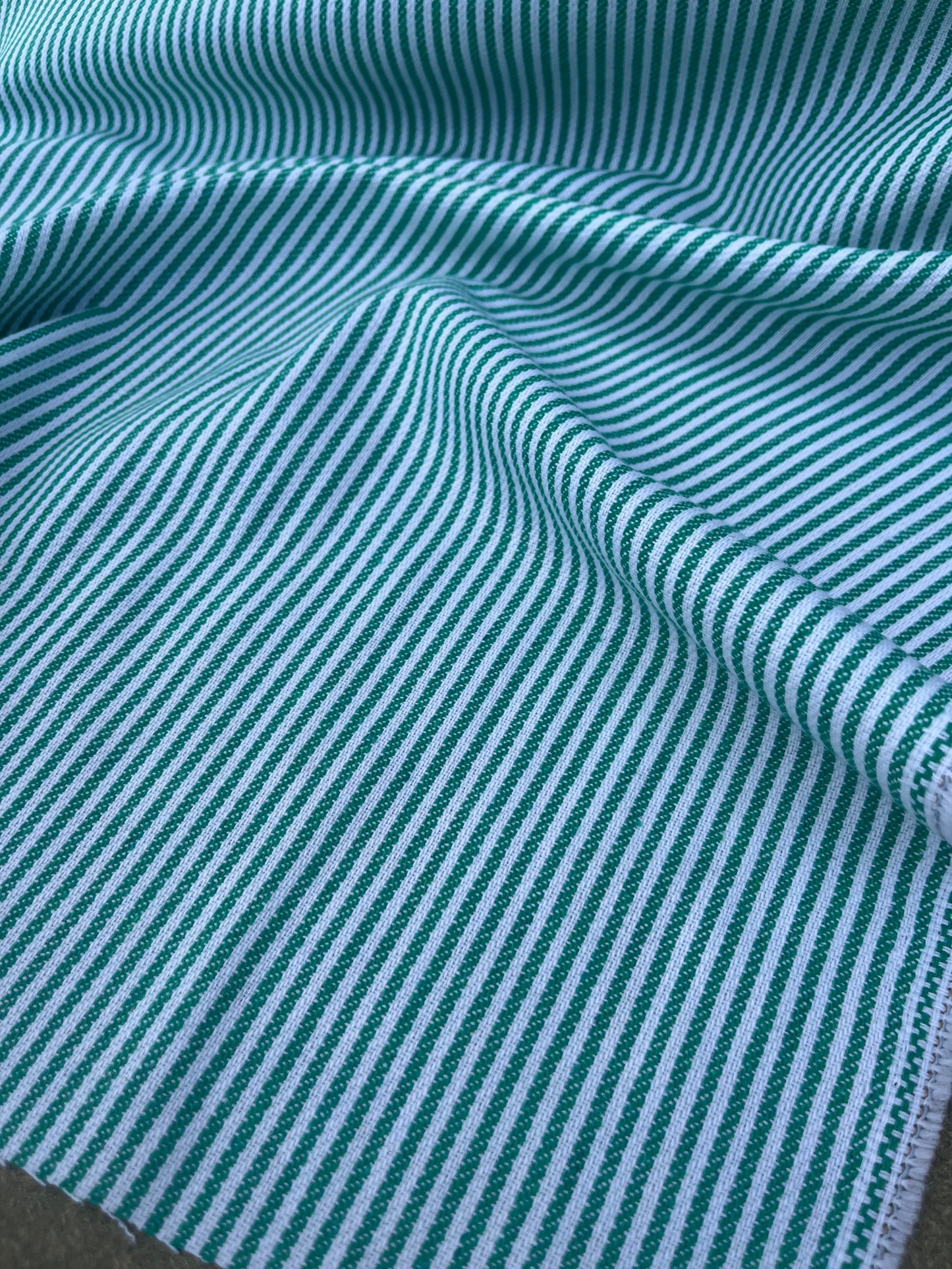 EUDINE 017 woven cotton stripes green/white