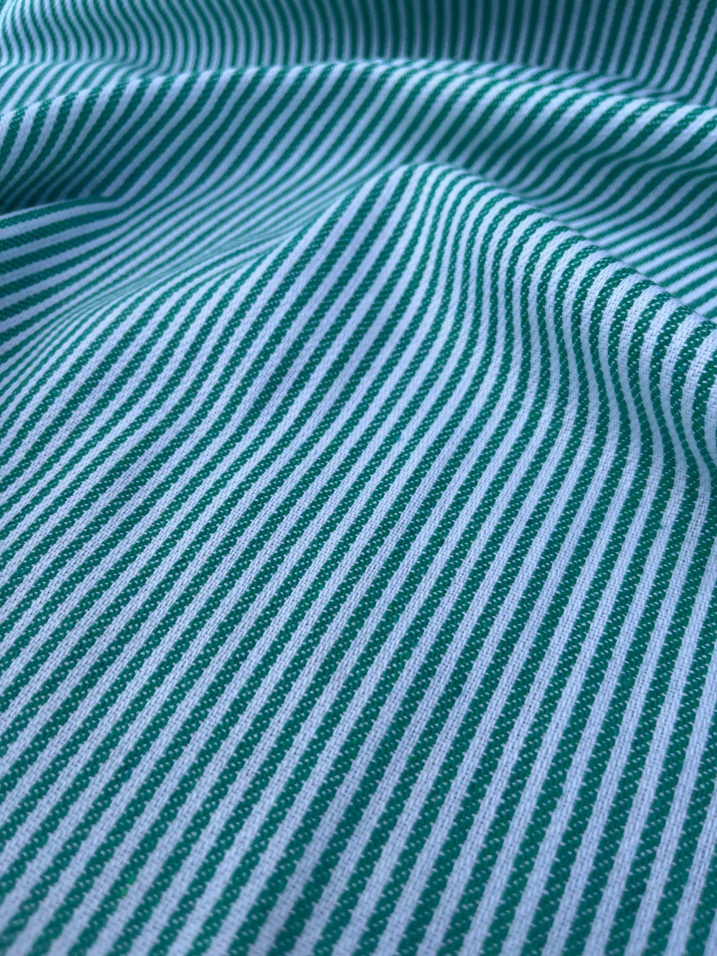 EUDINE 017 woven cotton stripes green/white