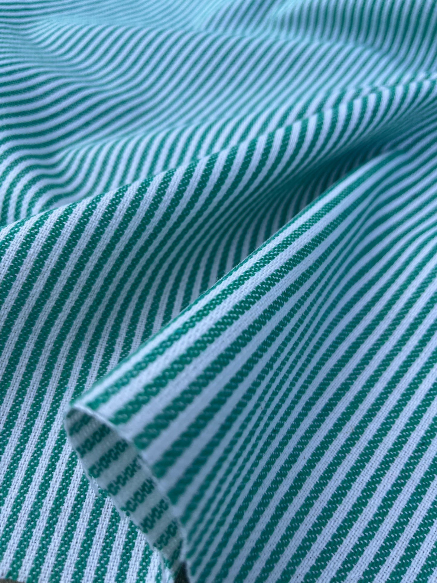 EUDINE 017 woven cotton stripes green/white