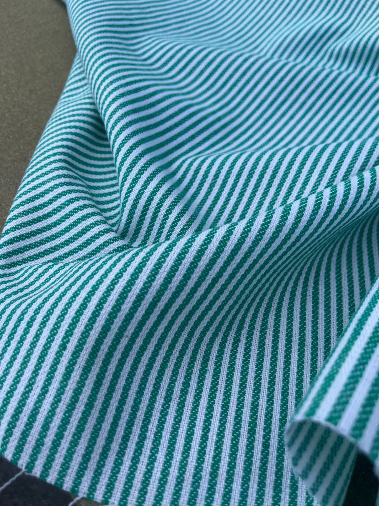 EUDINE 017 woven cotton stripes green/white