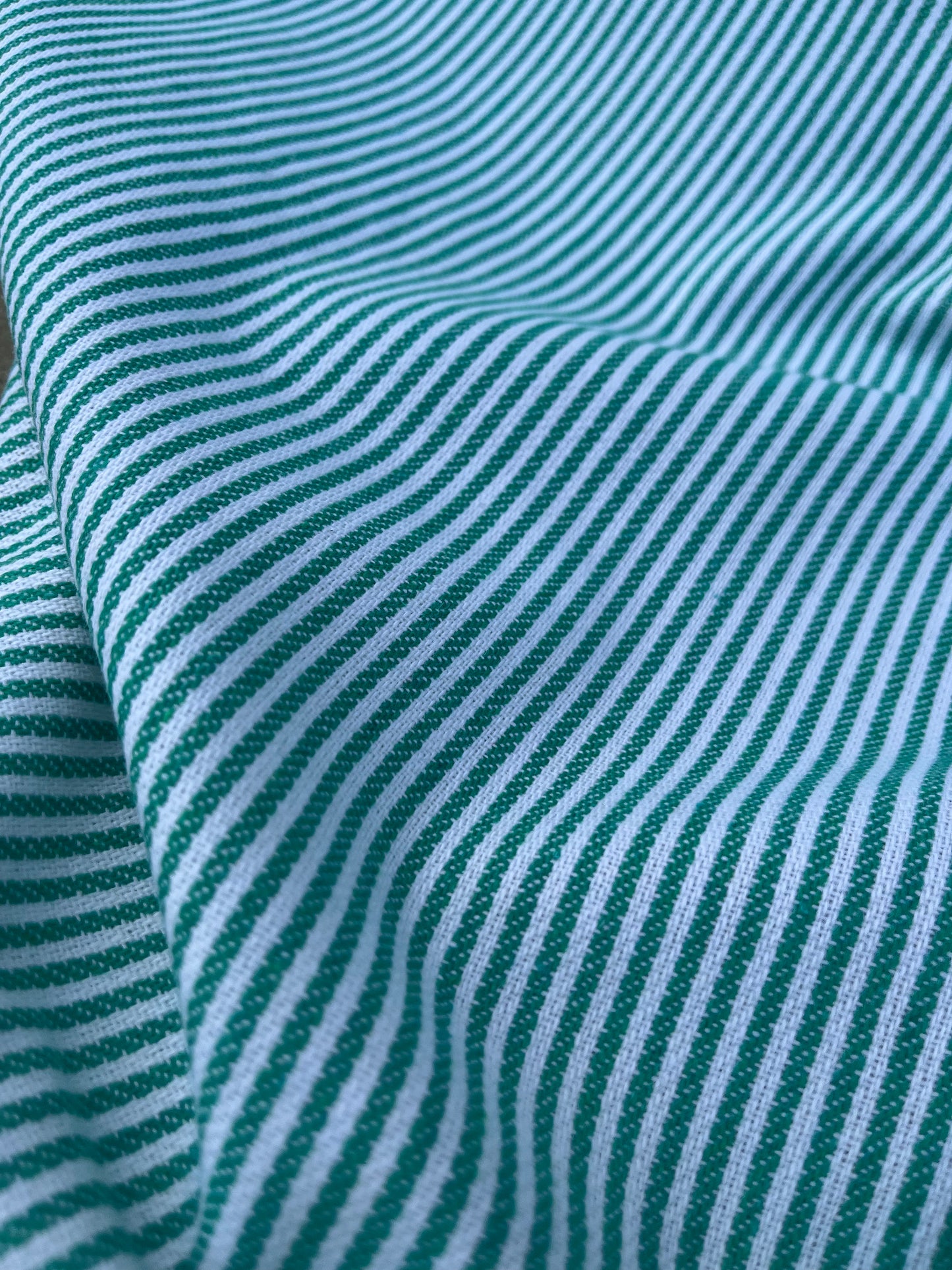 EUDINE 017 woven cotton stripes green/white