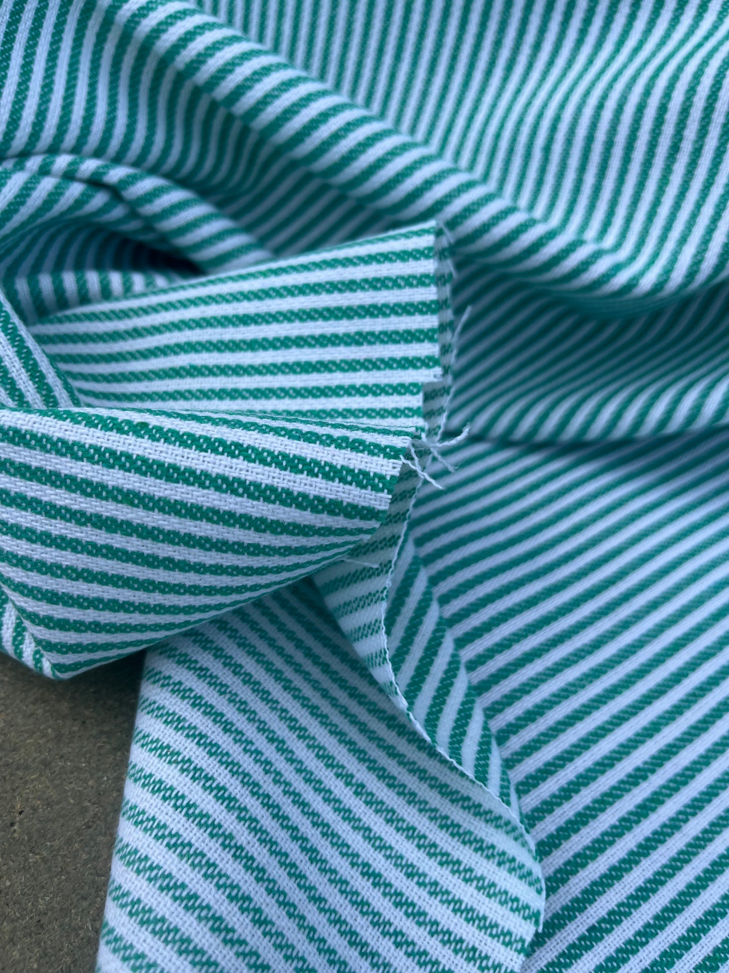 EUDINE 017 woven cotton stripes green/white