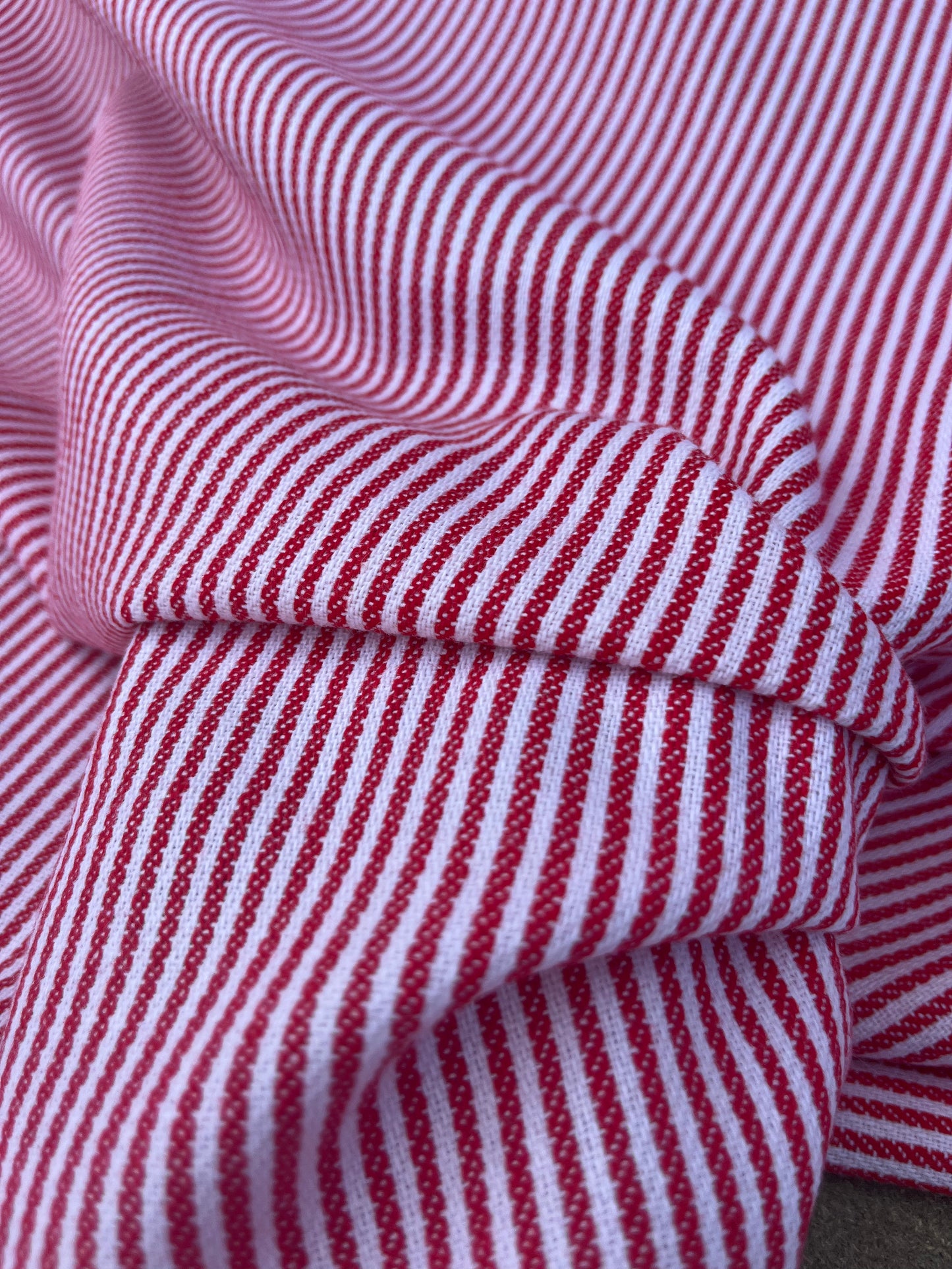 EUDINE 018 woven cotton stripes red/white